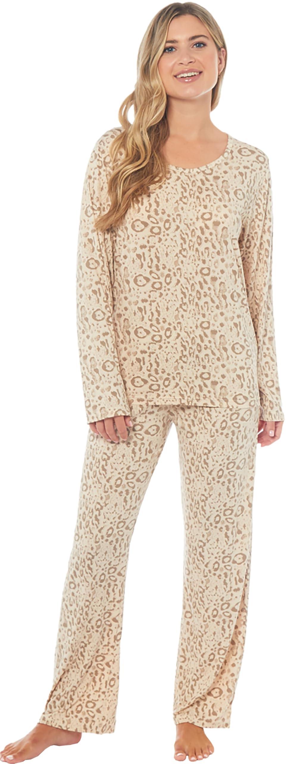 Kate Morgan Women's Safari Lightweight Cosy Pyjamas | Loungewear Sets Pjs | Nightwear Sleepwear For (Uk, Alpha, S, Regular, Regular, )