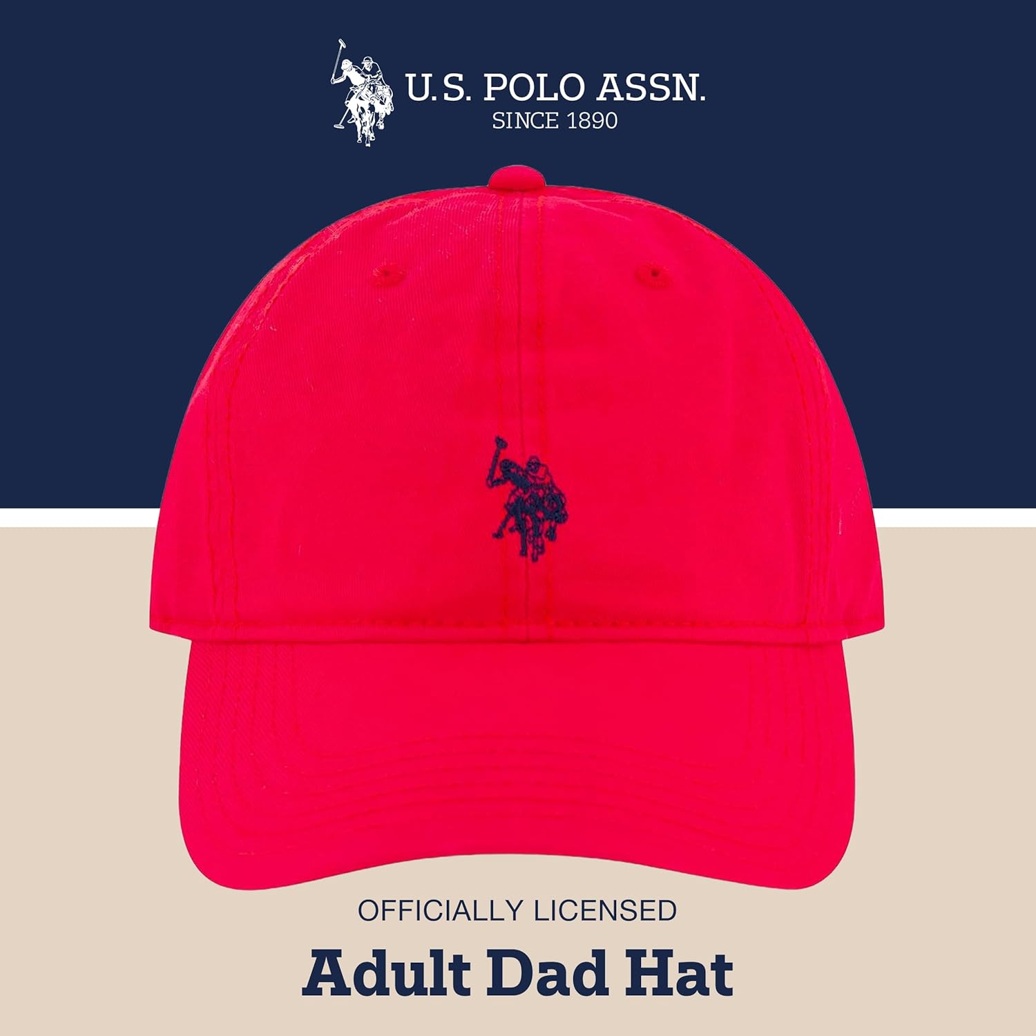 U.S. Polo Assn. Baseball Cap, 100% Cotton Adjustable Dad Hat with Small Pony Logo - Image 2