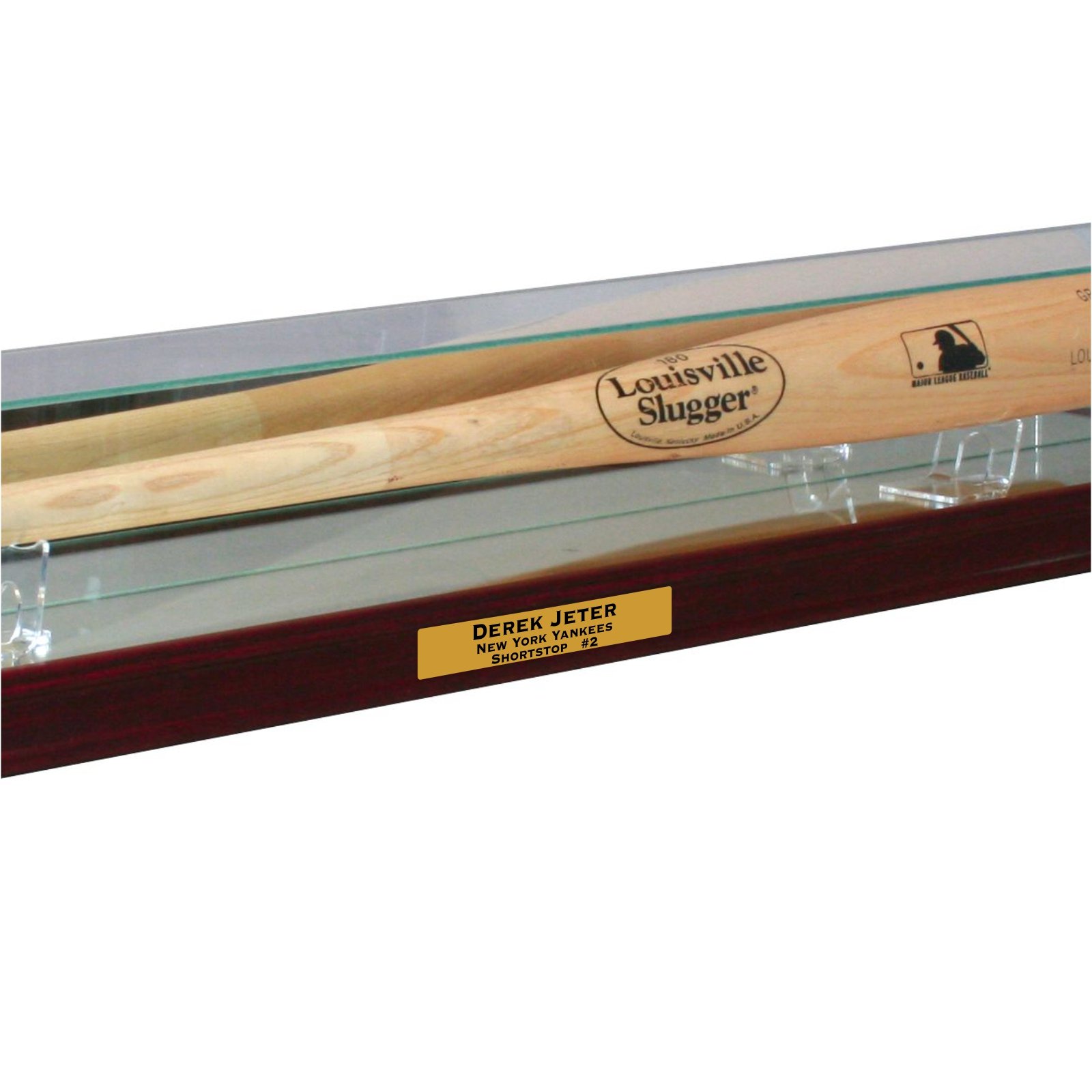 Vitrine De Batte De Baseball - Cadre Bois Noir Avec Support Acrylique, Fixation Murale