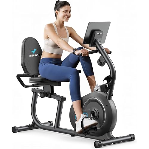 MERACH Recumbent Exercise Bikes for Home with Smart Bluetooth Equipment Exercise Bikes App,LCD,Heart Rate Handle Stationary Bikes for Home, Magnetic Recumbent Exercise Bike for Seniors Gym S08/S23
