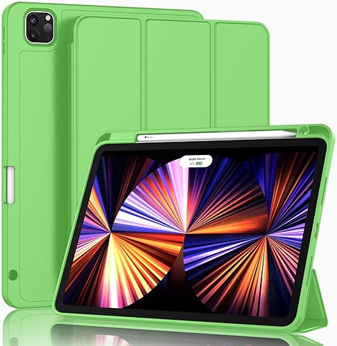 ZryXal Funda para iPad Pro de 11 pulgadas 2022 (4 generación)2021 (3 generación)2020 (2 generación) con soporte para lápices, funda inteligente para