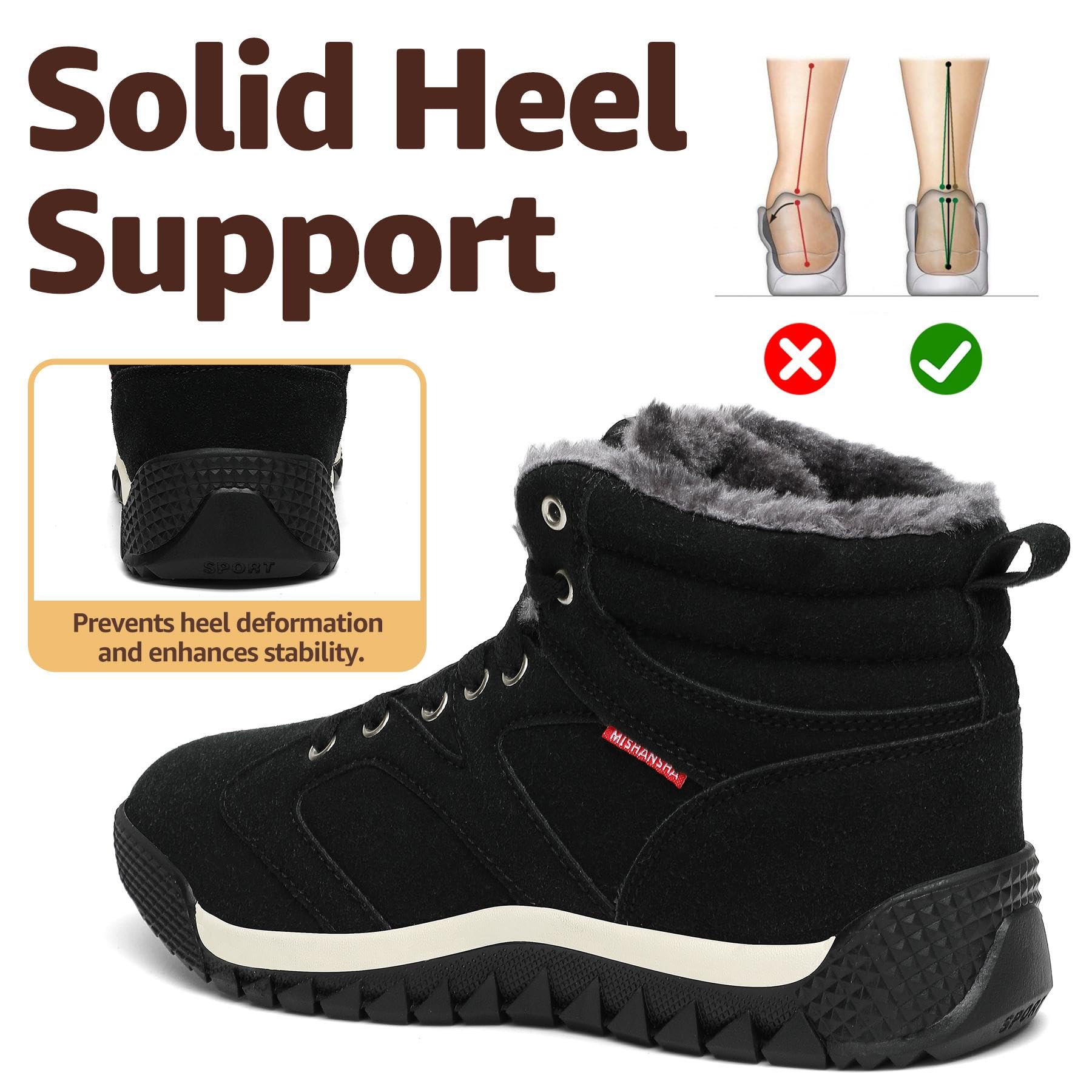 Mishansha Herren Damen Winterschuhe Warm Gefüttert Schneestiefel Winter Outdoor Boots Winterstiefel