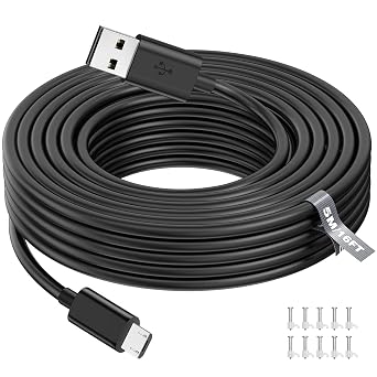 ASKUBSKU 8M/26FT Micro USB Power Extension Cable for Home Security Camera