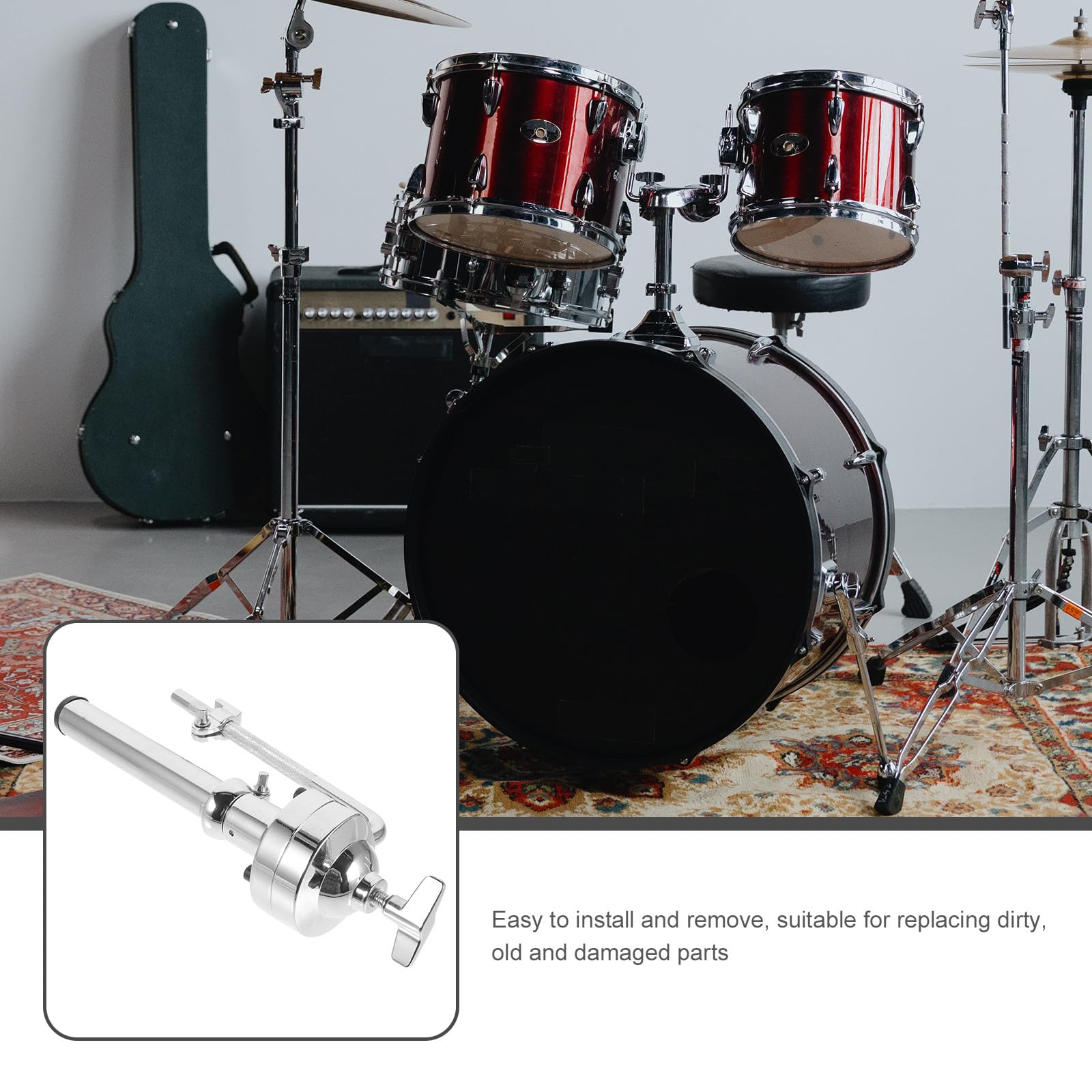Support de Tom Simple en Alliage de Zinc, Court et Léger, pour Batterie et Percussions, Accessoire de Stand pour Tom Tambour, Fournitures pour Instruments de Percussion, Adapté