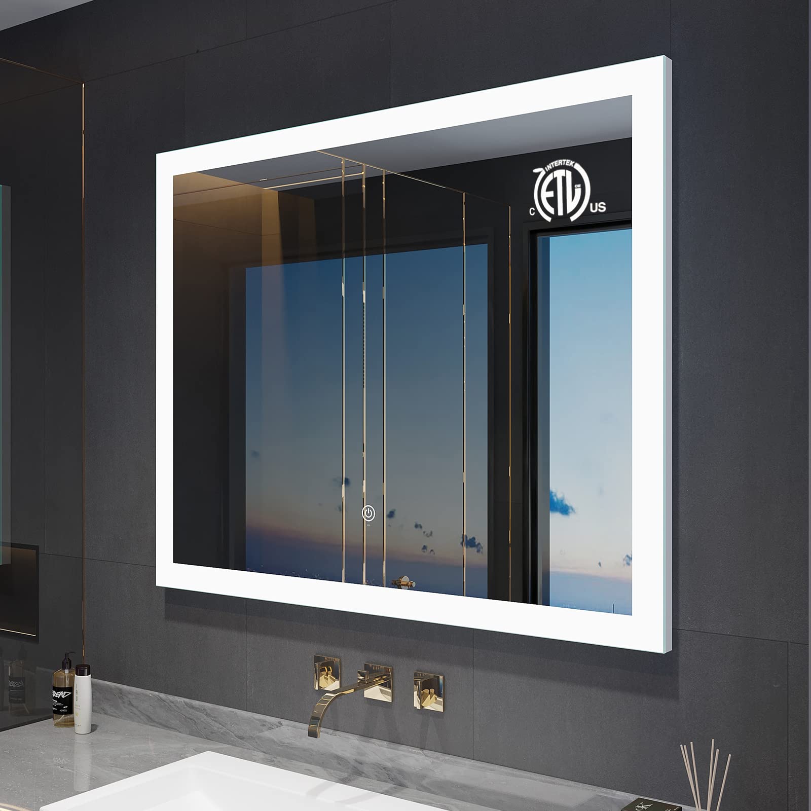 HAUSCHEN HOME 36x48 Inch LED Lighted Bathroom Wall Mounted Makeup