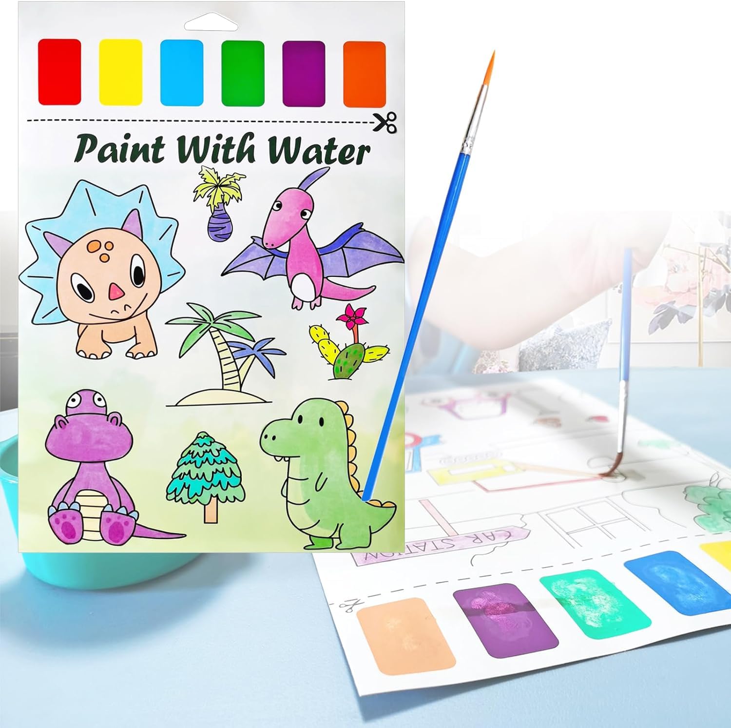 Scenty Paint with Water Books for Toddlers, 8 Pages Watercolor Painting Coloring Book with Palette and Brush, Animal Drawing Art Craft Gift for Kids (Animal) (B0D81GBLVZ) Amazon Price History, Amazon Price Tracker