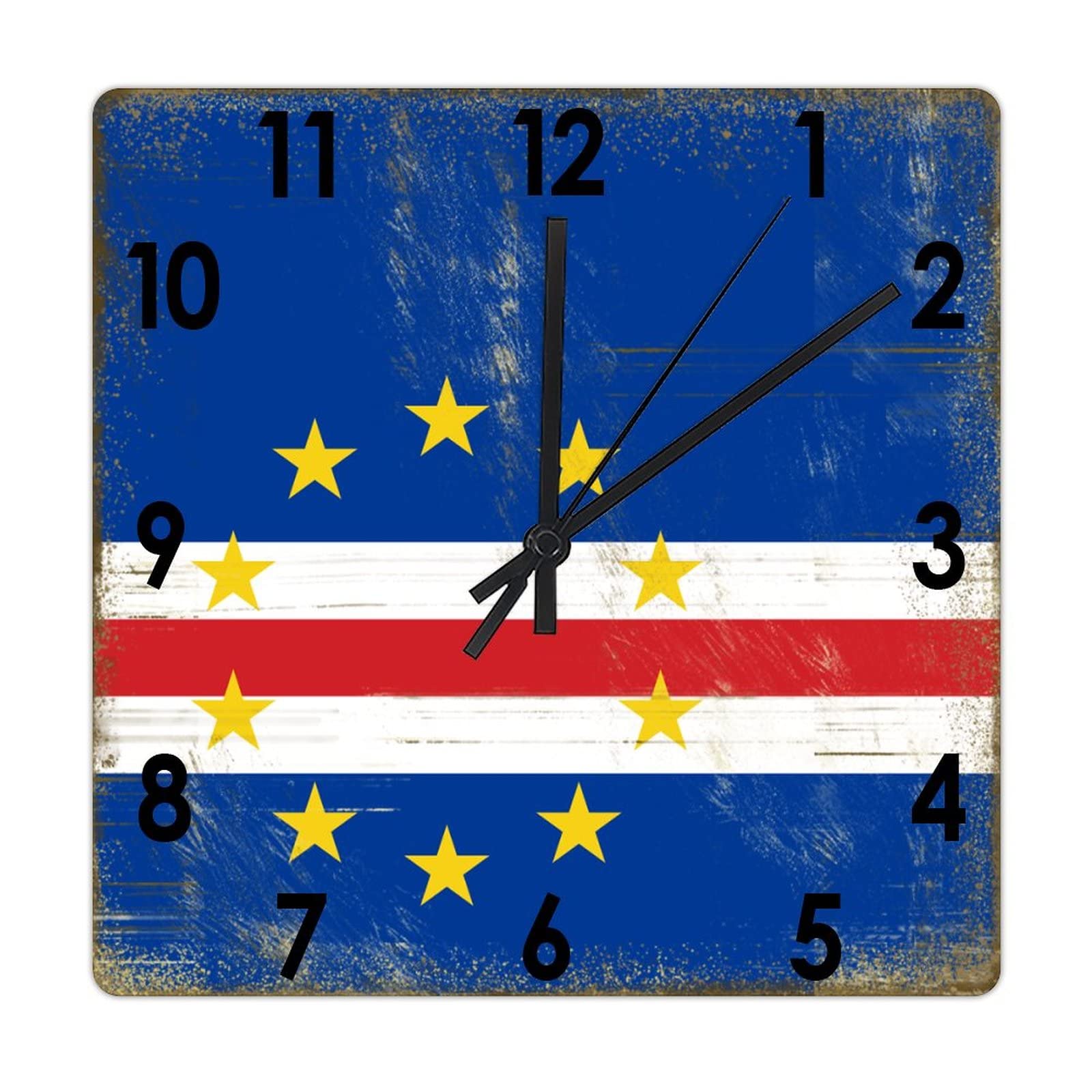 Horloge murale en bois Cabo Verde silencieuse 38 cm à pile pour maison et école