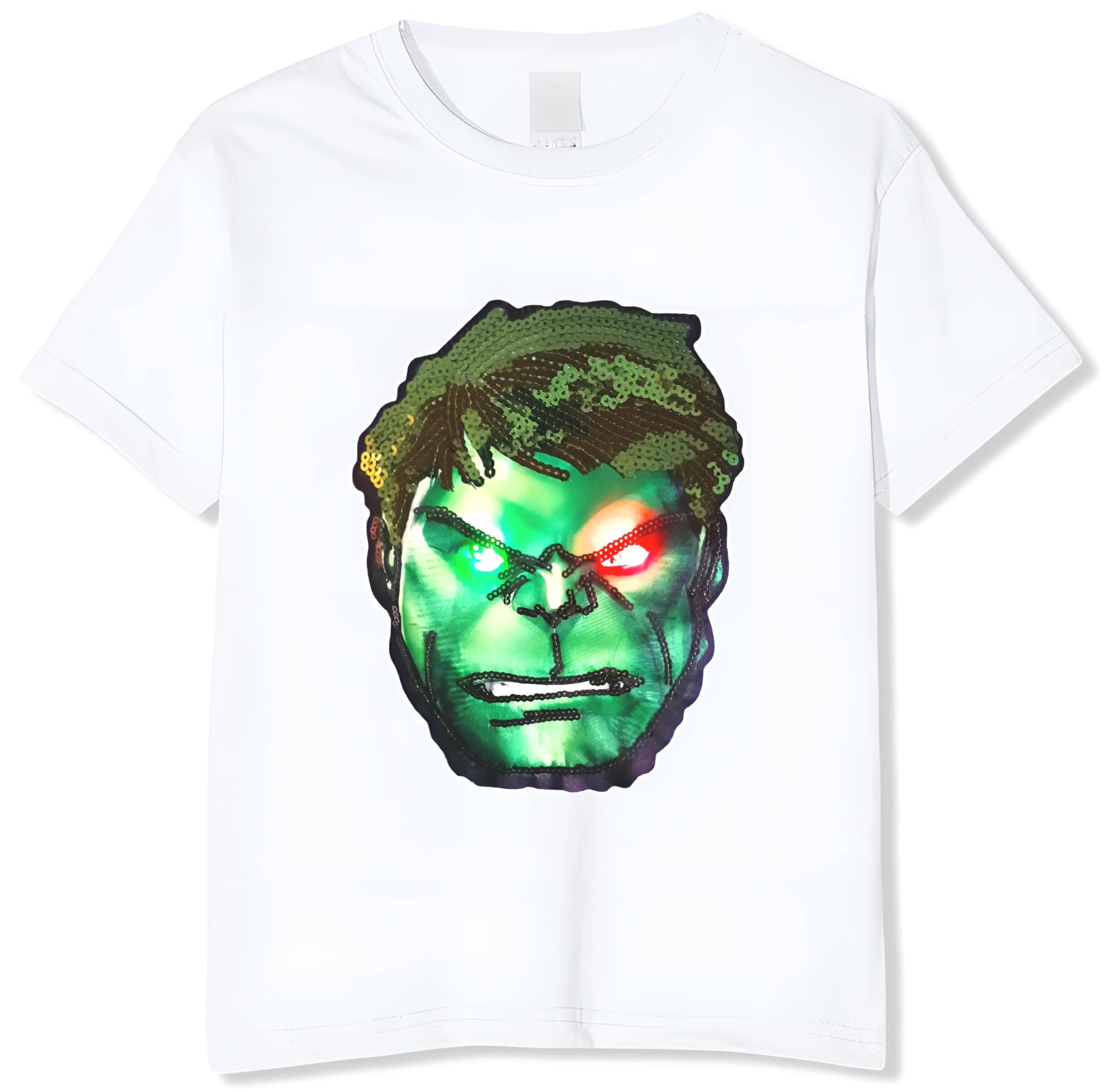 Generic Camiseta niño Hulck con Luz Led, Camiseta Niños Superheroes con Luces Led