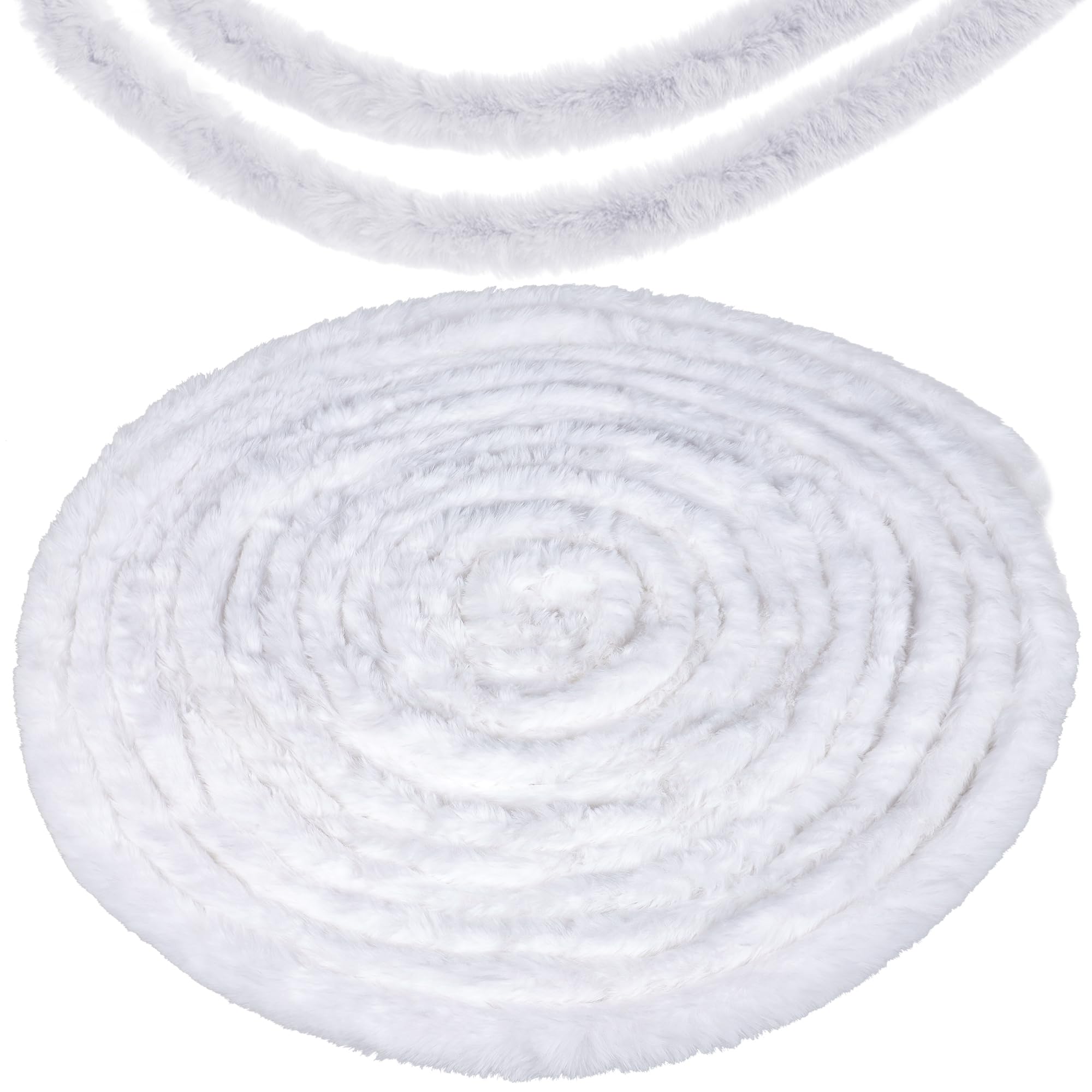 Amazon.com: 49.2FT Christmas Faux Fur Ribbon Trim White Furry Soft