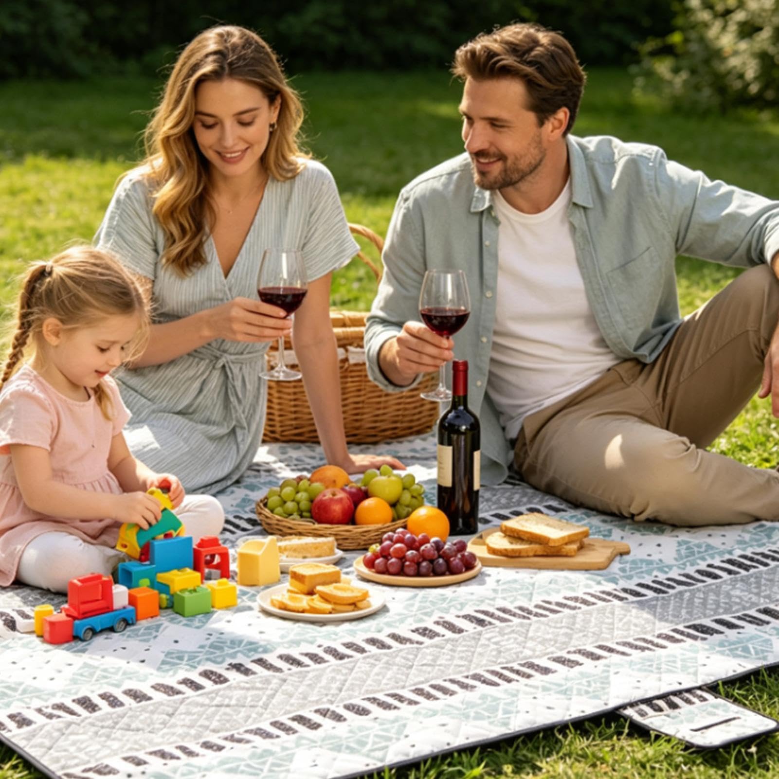 Grande Couverture De Pique-Nique Tapis Imperméable Et Anti-Sable 200x200 cm