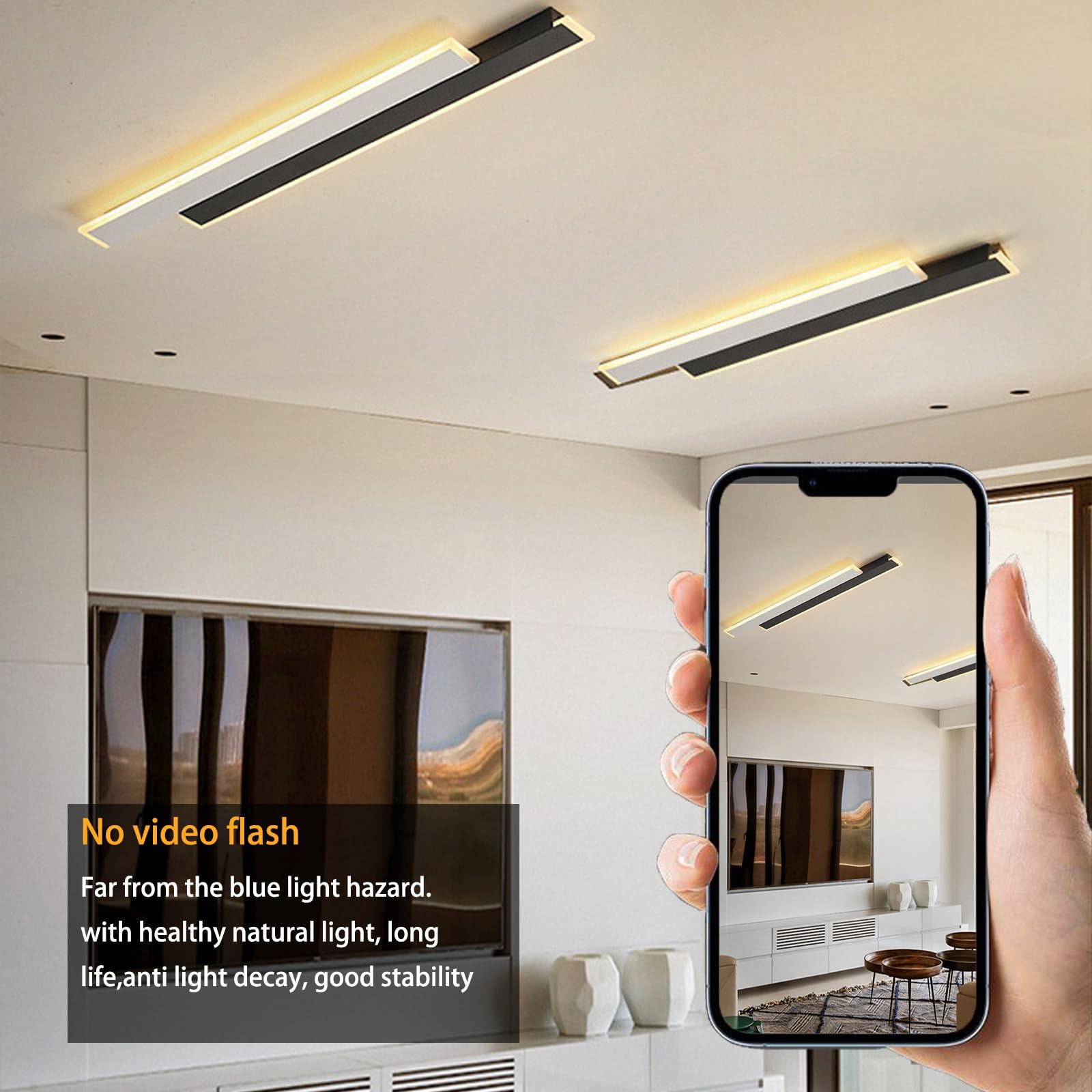 Nowoczesne oświetlenie ścienne, ściemniana lampa sufitowa LED z pilotem zdalnego sterowania, współczesna cienka lampa sufitowa 2700K-6500K, podtynkowa lampa sufitowa, akrylowa wewnętrzna lampa