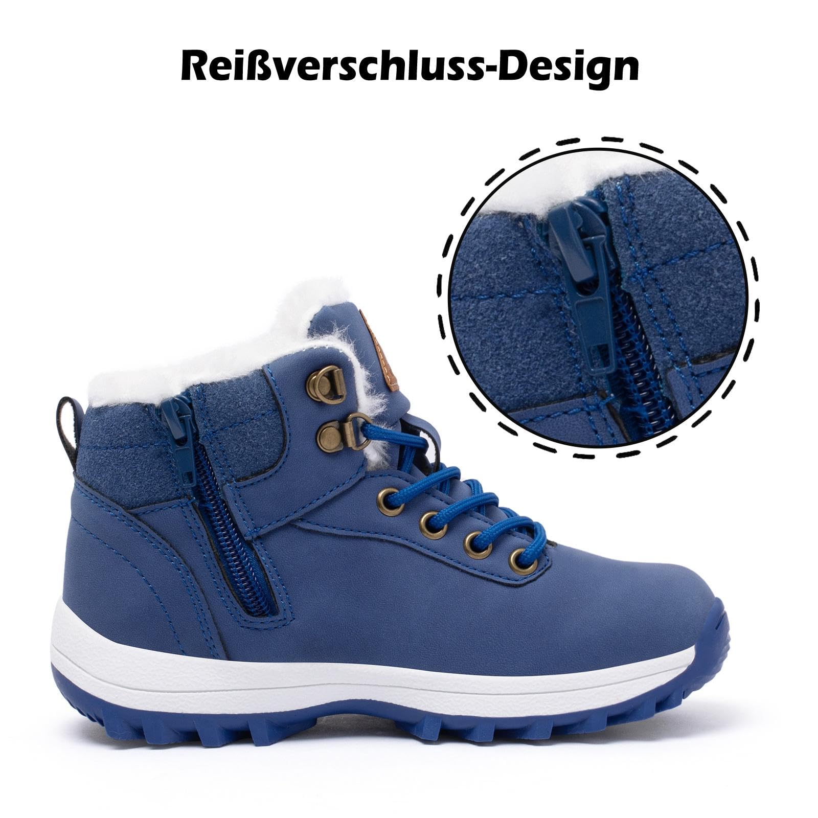 Mishansha Scarpe Invernali Bambini Antiscivolo Stivaletti Invernali con Calda Imbottitura per Ragazzi e Ragazze, Bambino e Bambina, Gr.24-36