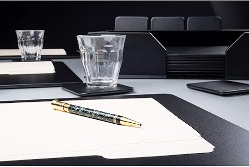 Miniatura 3 de Dacasso Juego de sala de conferencias, posavasos de cuero de lujo y secantes de escritorio para mesa de conferencias, accesorios de oficina