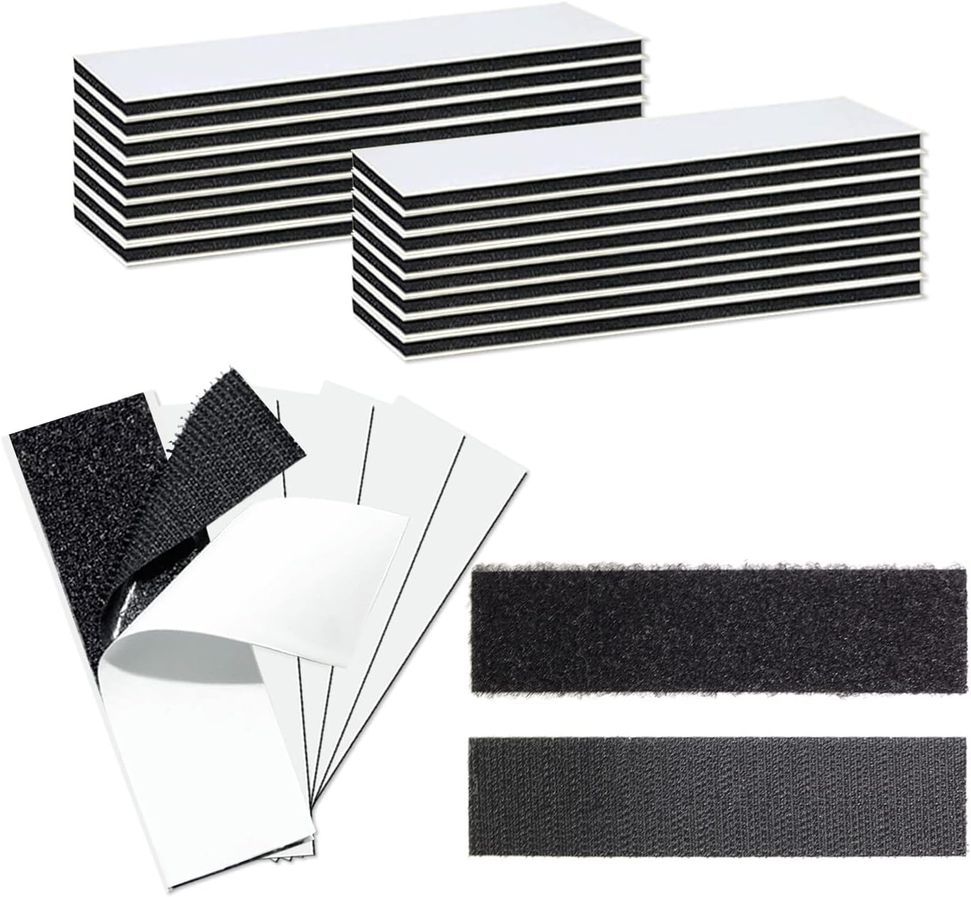 Hook and Loop Strips with Adhesive - 15 Sets(1x4 inch) Heavy Duty Tape,Sticky Back Fastener for Indoor or Outdoor Use - Instead of Holes and Screws, Black : Arts, Crafts & Sewing