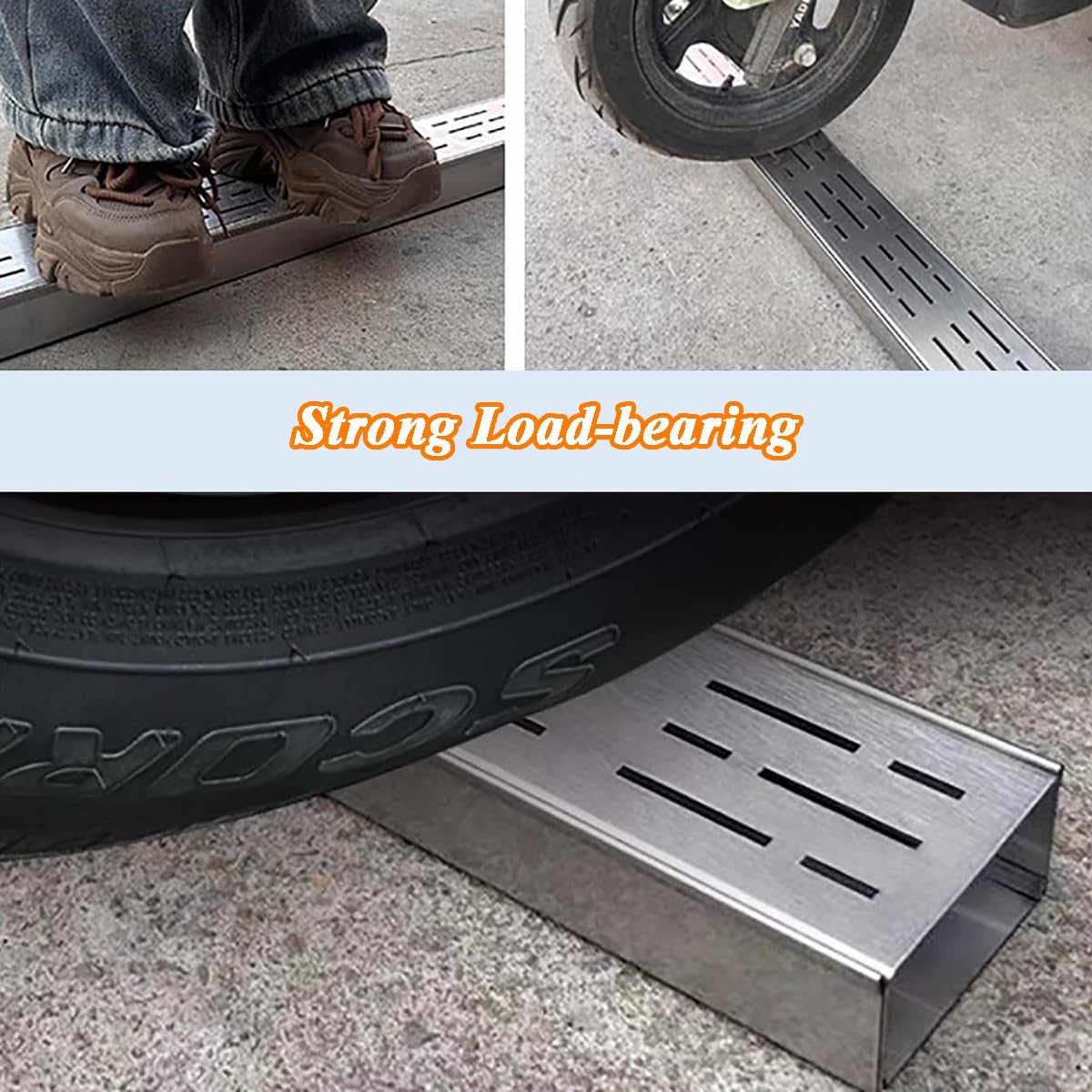 Drenaje de Canal de Acero Inoxidable de Perfil bajo para Patios y Jardines. Kit de Drenaje Impermeable. Solución de Drenaje Exterior Resistente a la corrosión y eficiente para Pisos.