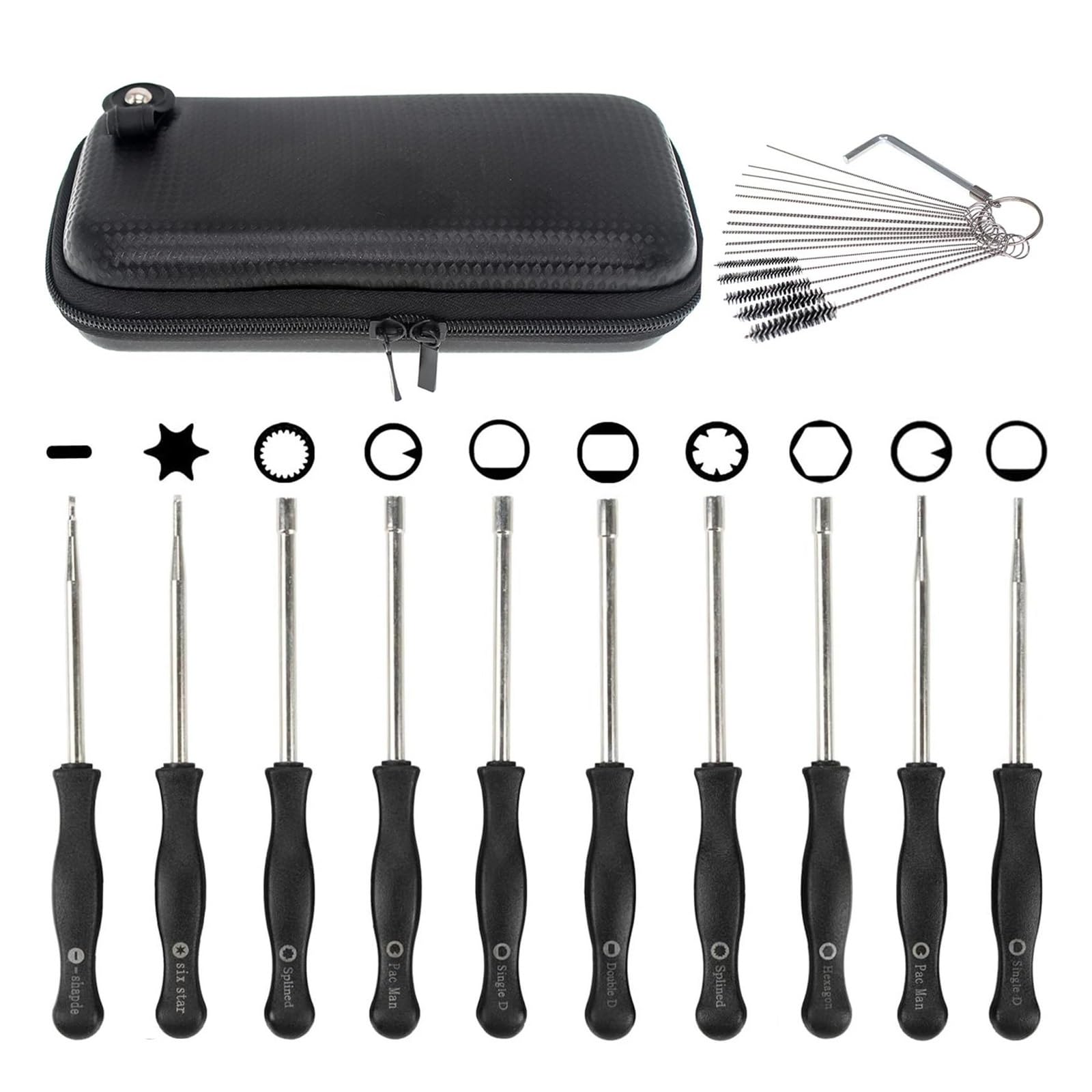 HGJfhrDE 6PCS/10PCS /12PCS/ 14PCS Carburetor Adjusting Tool Set Screwdriver Kit Splined Pacman Double D for Stihl for Hus&qvarna for Zama for Walbro(10pc Driver Set)
