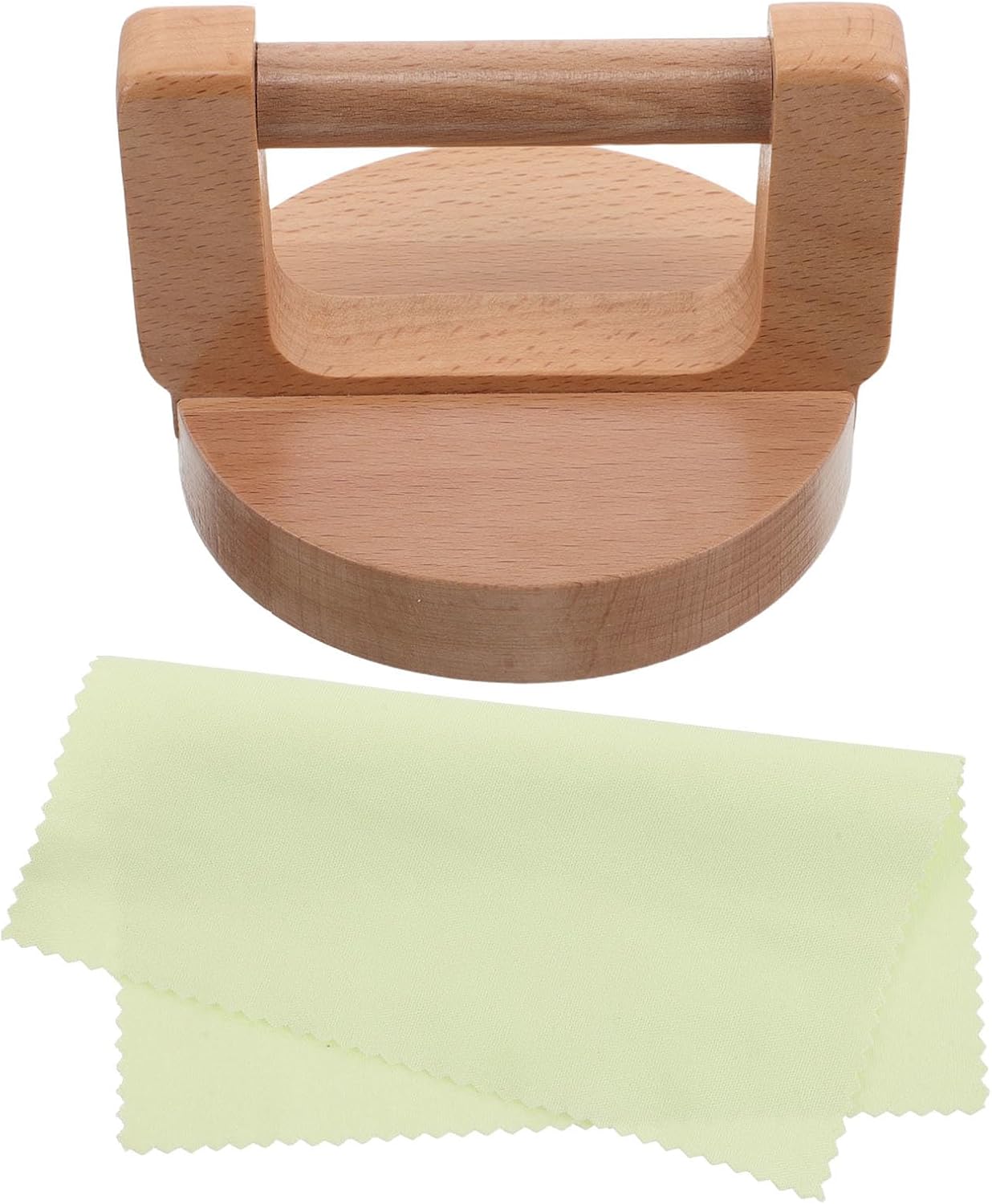 VINTORKY Block Printing Baren: Round Beech Wood Block Printing Press with Handle - Handheld Wooden Burnisher with Wipe - Linocut Lino Cutting Printmaking Tool