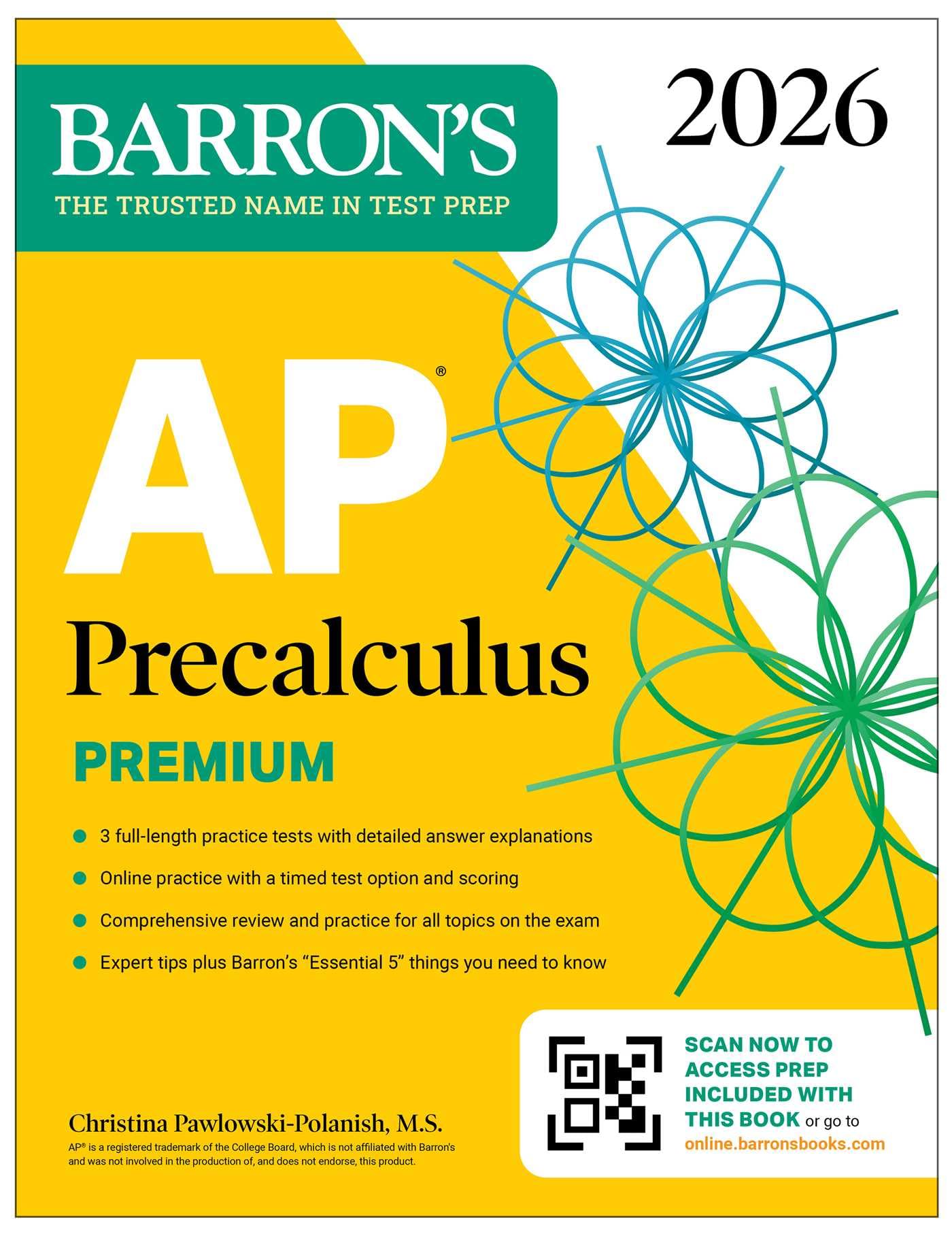 AP Precalculus Premium, 2026: Prep Book with 3 Practice Tests + Comprehensive Review + Online Practice (Barron's AP Prep)