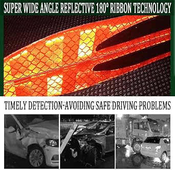 Red Color Reflective Sticker Reflective Stripe Sticker Auto Reflective Sticker Car Protection Body Sticker Warning Stripe Sticker Side Safety Reflective Decal Decoration Universal for Car SUV (Red)