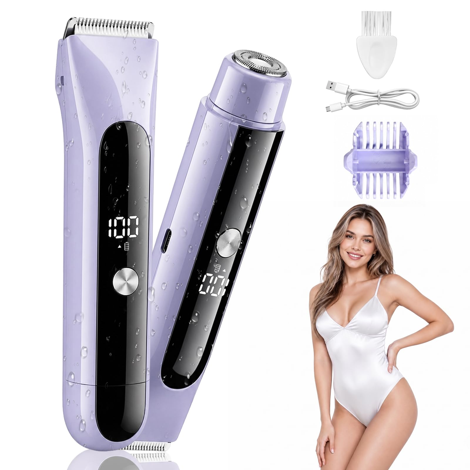Afeitadora íntima para mujer eléctrica recargable y suave 8