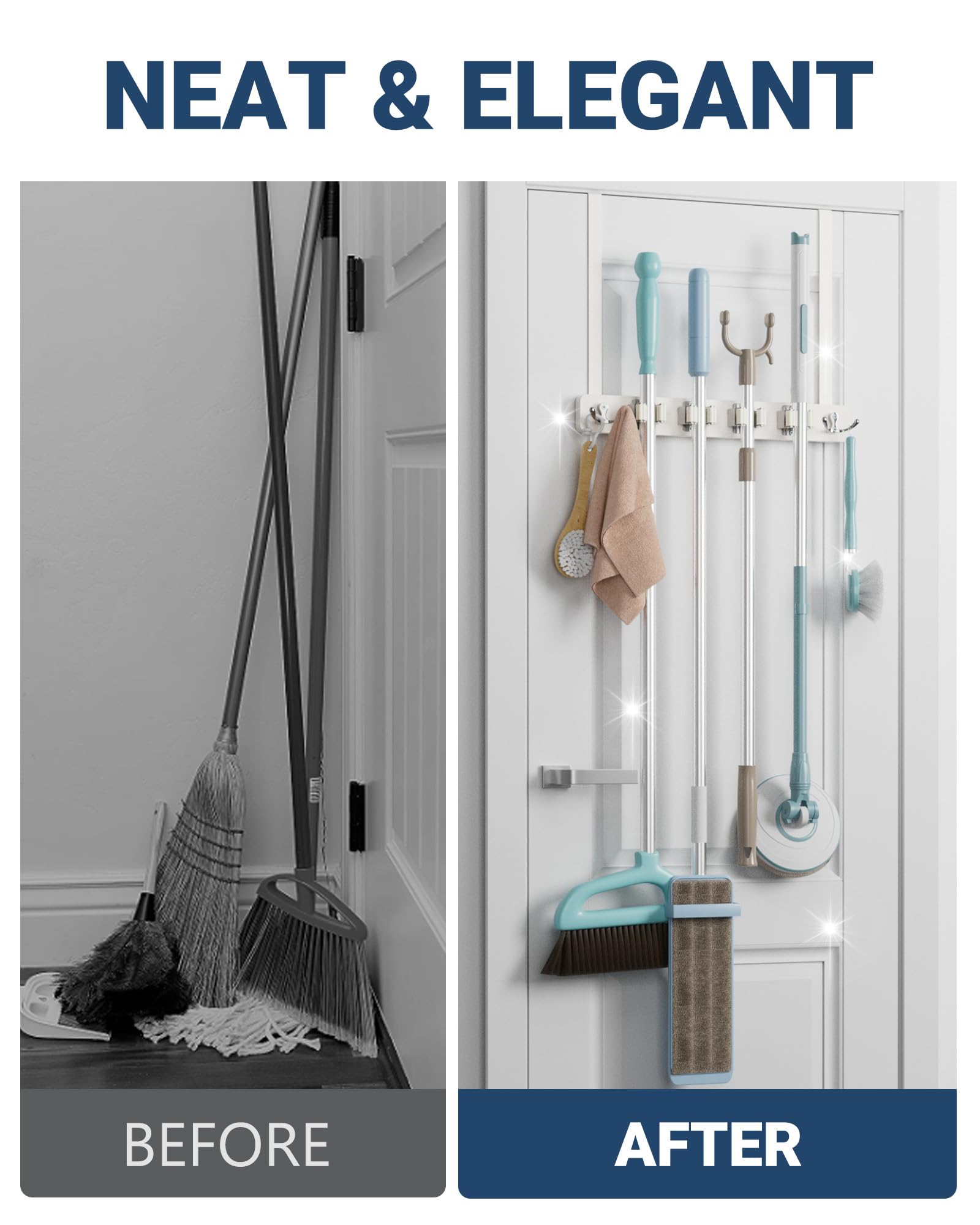 Lorbro Broom Holder - Over Door Organizer -5