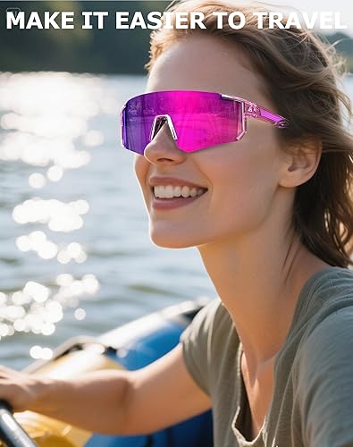 Miniatura 6 de KALIYADI Gafas de sol para hombre, gafas de sol con UV400 para correr, ciclismo, golf, pesca