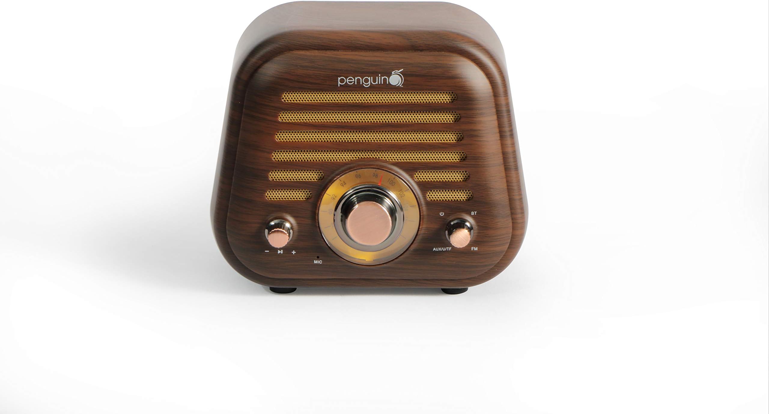 PENGUIN SARGAM Mini Bluetooth Speaker with FM Radio |Portable Speaker FM | Wireless Calling | USB | Aux | TF Card | Bluetooth Connectivity- (Wooden) 5 W Bluetooth Speaker| Long Battery Life 10 Hours