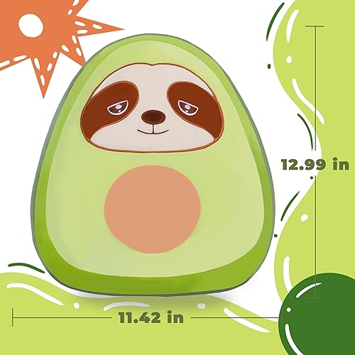 Miniatura 3 de Almohada grande de peluche de perezoso de aguacate, tamaño grande, lindo y suave de 12 pulgadas, peluche Kawaii para abrazar, regalo para niños