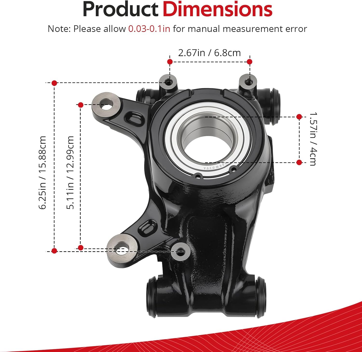 JAVIK Rear Right Knuckle Kit Fit for Honda P-ioneer 1000 SXS1000M3 SXS1000M5 SXS1000M6 2016-2024,O.E.M#52210-HL4-A00
