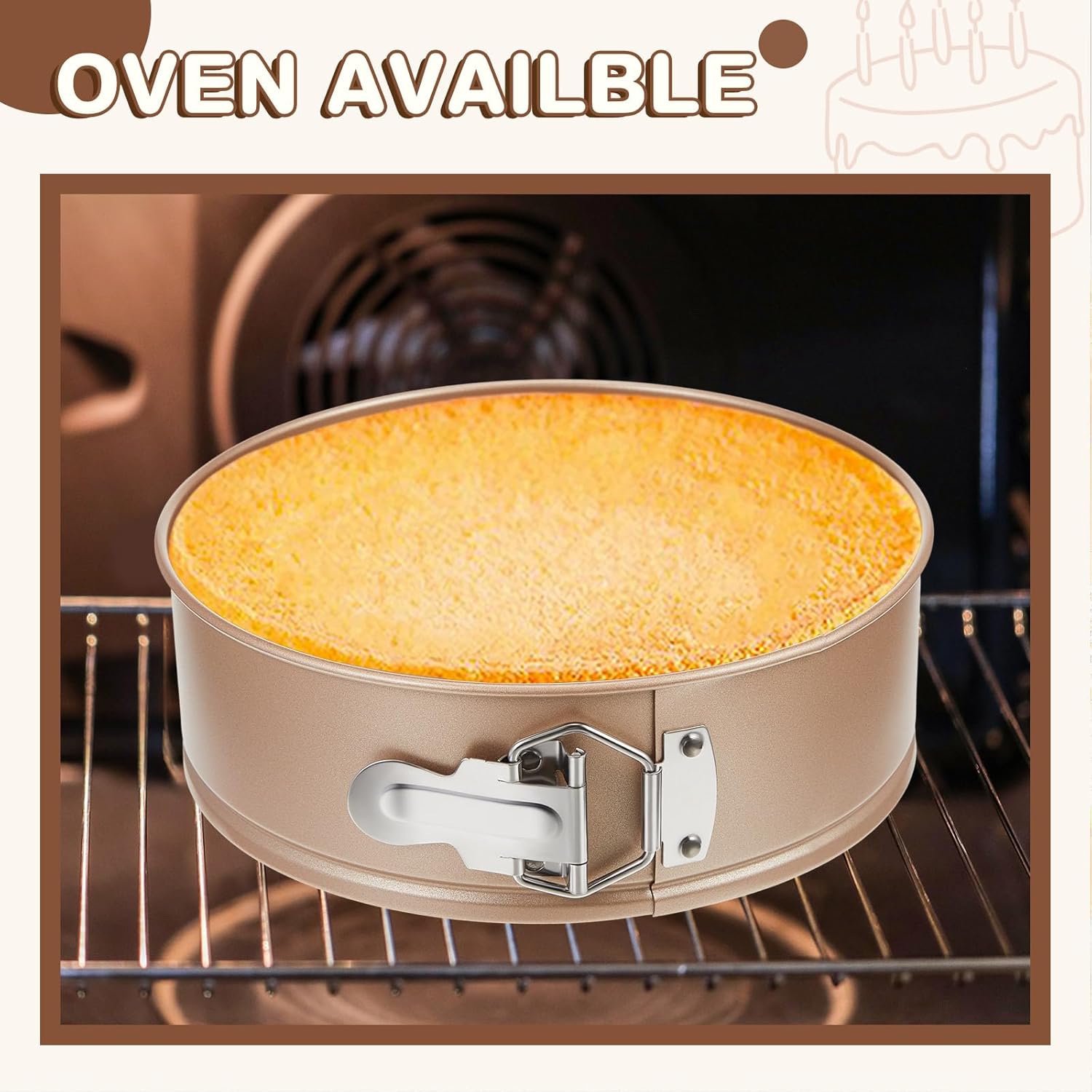 4 Pcs 7 Inch Non Stick Springform Pan with Removable Bottom Carbon Steel Round Springform Cheesecake Pan with Stainless Steel Spring Buckles for Baking Kitchens Restaurant(Champagne Gold)