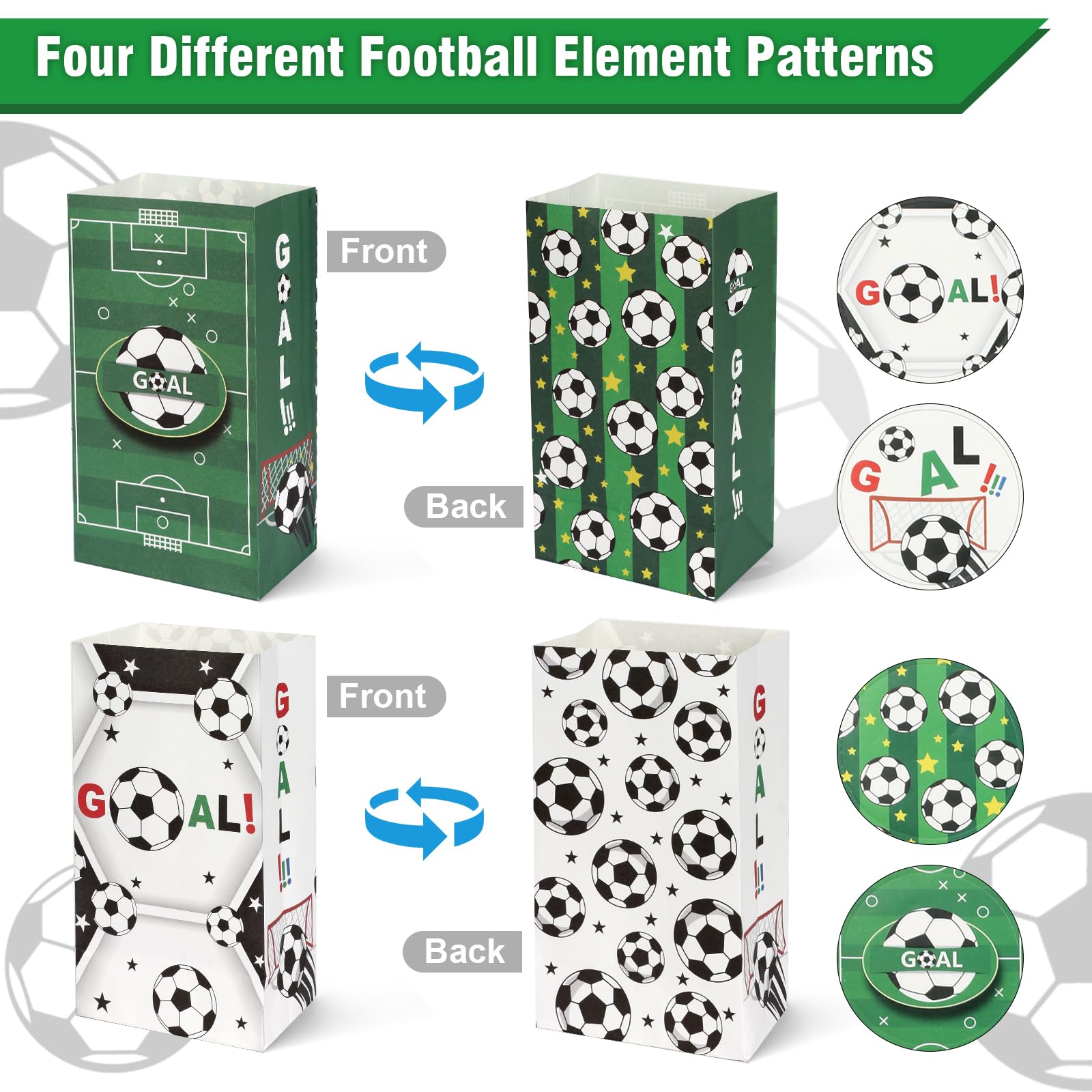 Set 48 Pezzi Matite E Gomme A Tema Calcio - Per Bambini, Compleanni, Festive A Tema Sportivo - Foto 4