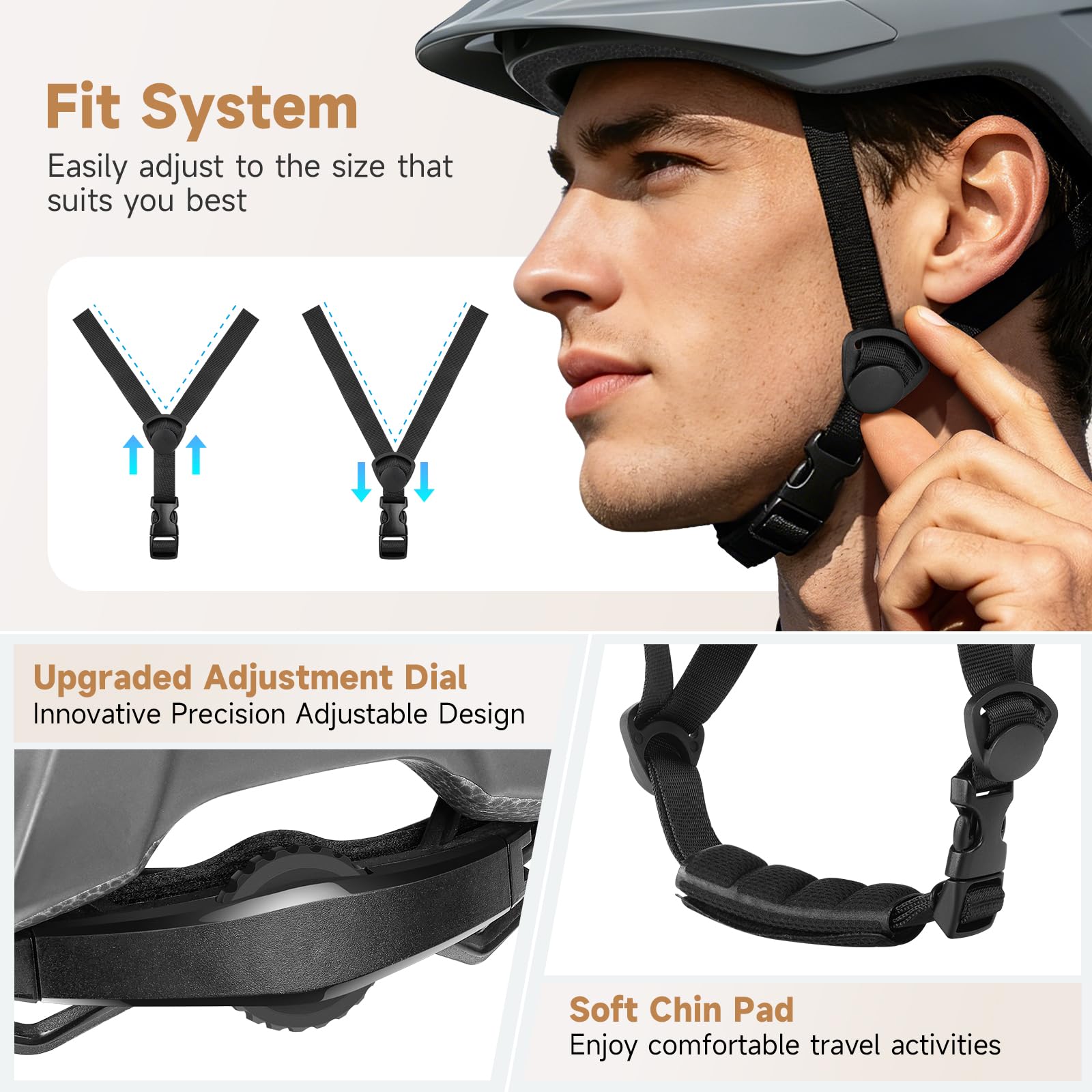 Findway Bike Helmet, Lightweight Breathable Cycling Helmet for Men & Women, Adjustable Fit Urban Commuter Helmet for Road & City Riding