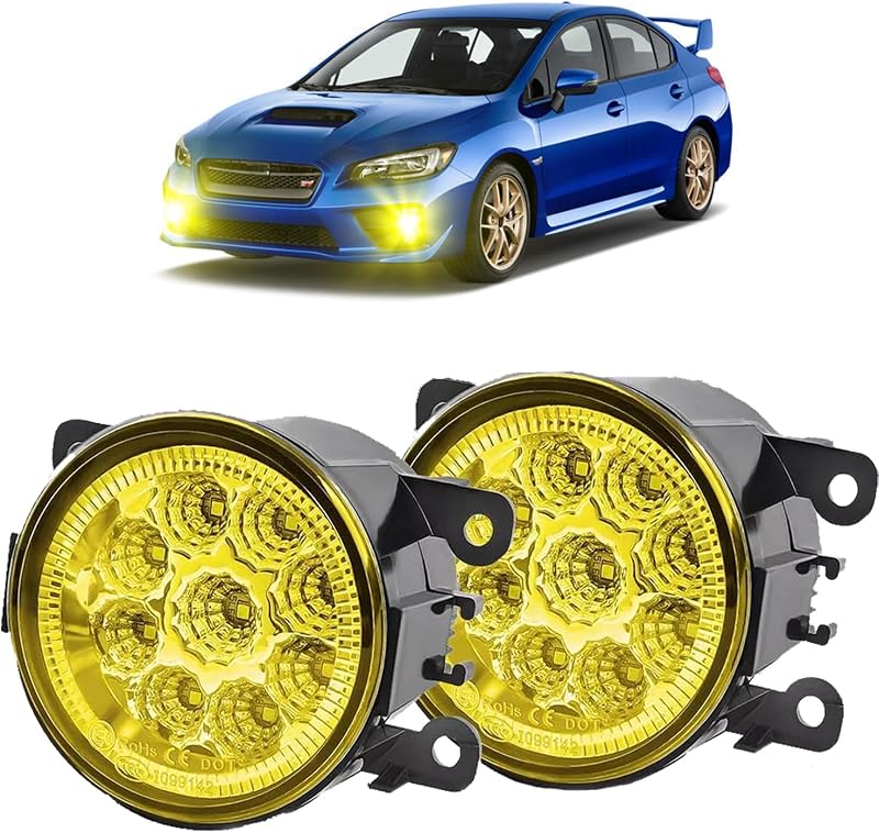 Faróis de Neblina LED MNWHUC 3,5" 3500K Amarelo para Subaru WRX 2015–2021 – Par