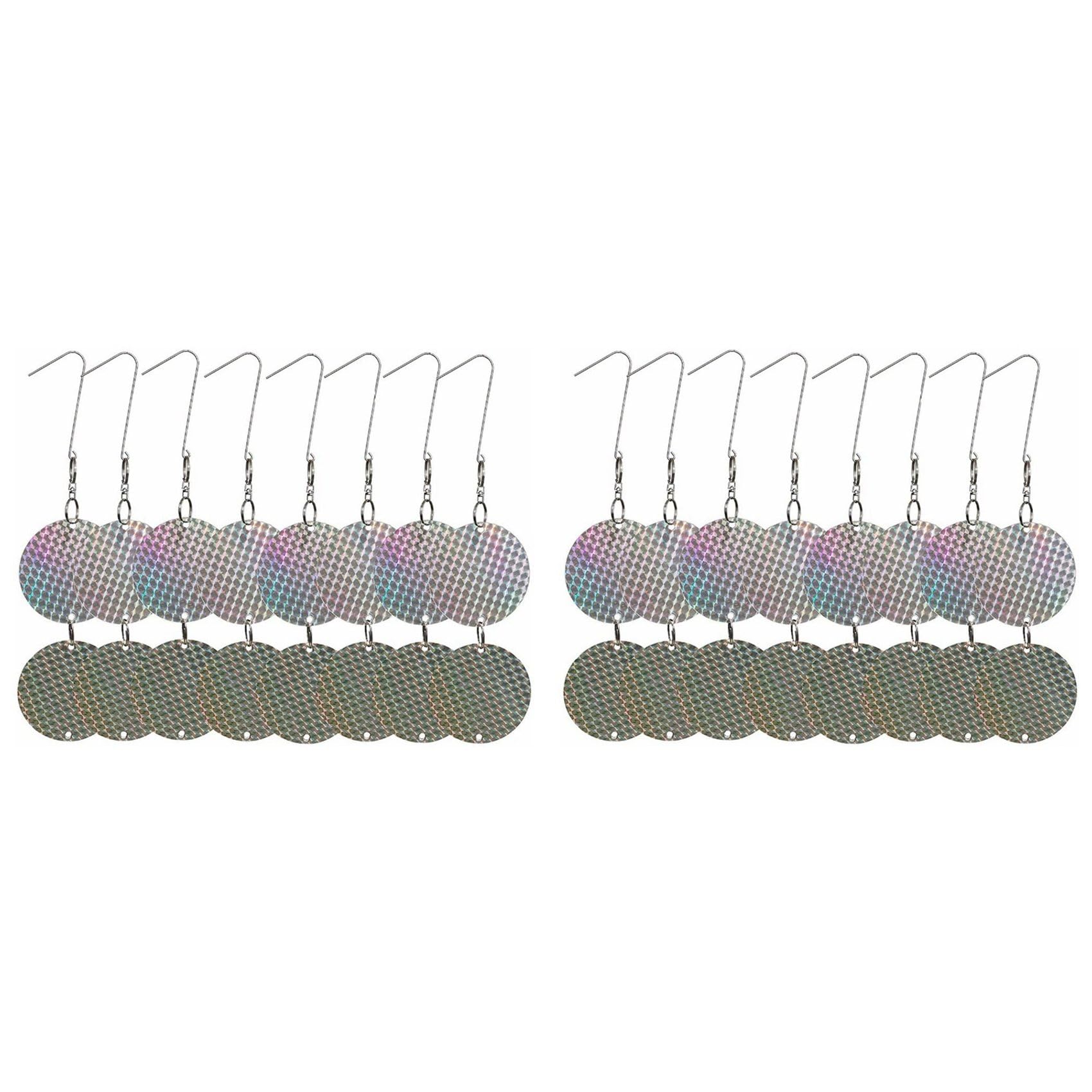 Hndhbfgrt 16 Pcs Bird Repellent Deterrent Discs Pigeon Crow Repeller Glitter Reflective Discs Deterrent Repellent Disks Birds