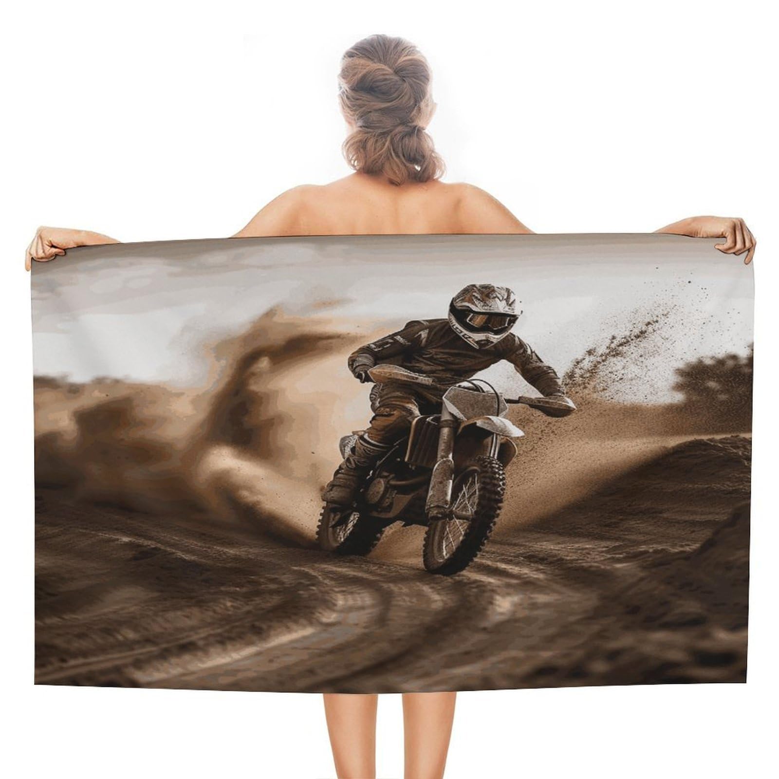 FekiLoot Motocross Beach Towel Absorbent & Quick Dry Pool Towels 31 X 51 Inches Extra Large Sandfree Beach Blanket Towels Soft Lightweight Travel Towel for Swim Yoga Camping