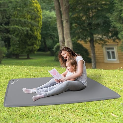 Miniatura 7 de Tapete de juego de 71 x 59 pulgadas para corralito, tapete de juego autoinflable para bebés y niños pequeños, tapete de juego enrollable e