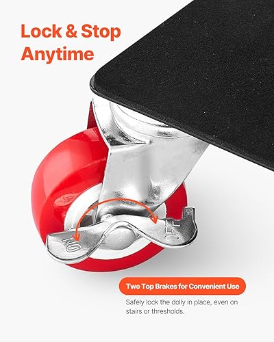 Miniatura 5 de VEVOR Carrito de muebles de 3474 libras, trasladadores de muebles resistentes con 5 ruedas de 360, panel de acero al carbono de 6.3 pulgadas,