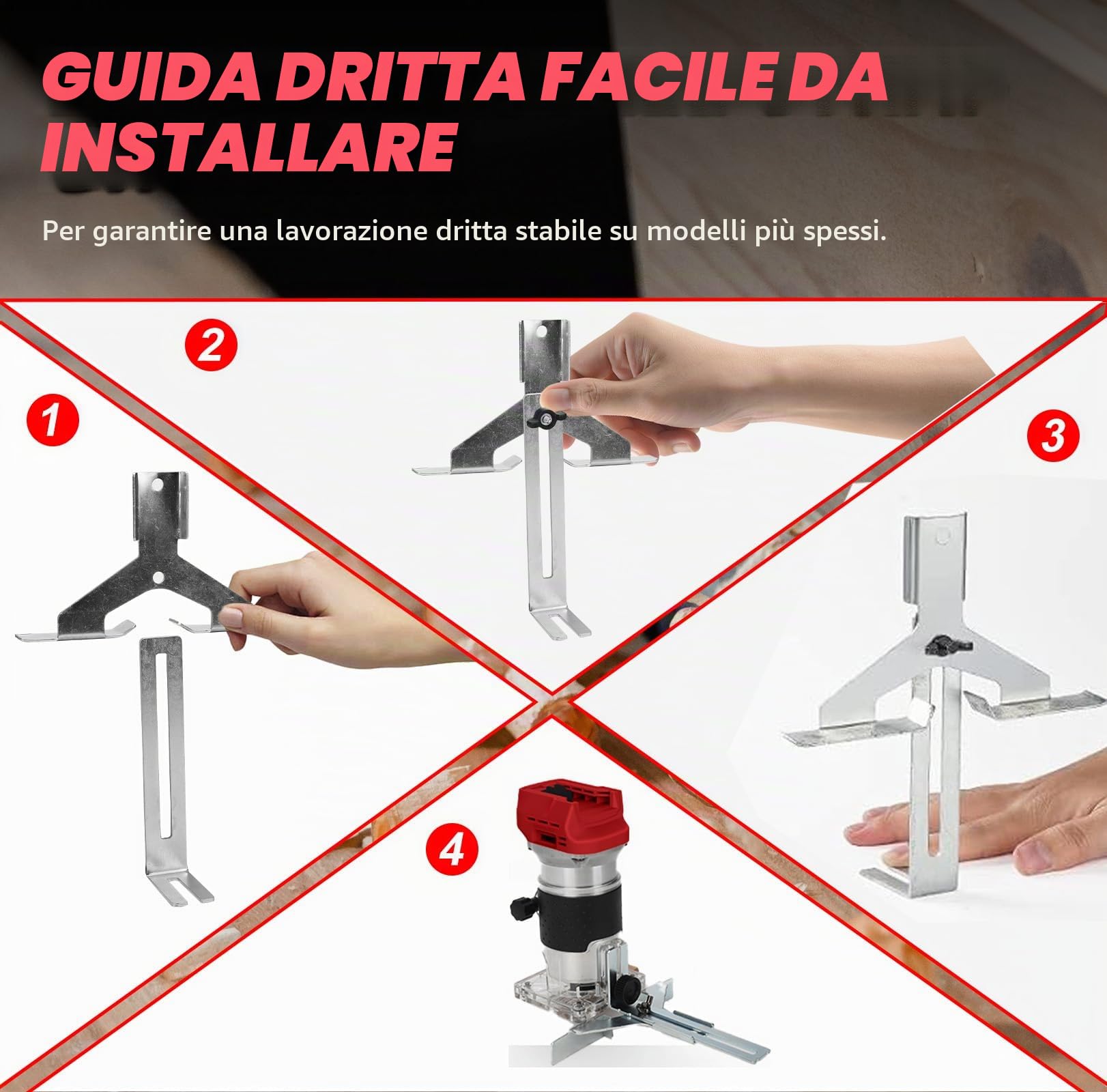 WingFly Fresatrice per Bordi a Batteria per Milwaukee M18 18V, Rifilatore Fresatrice Portatile Senza Spazzole per Lavorazione del Legno, con Set di Frese da 15 Pezzi