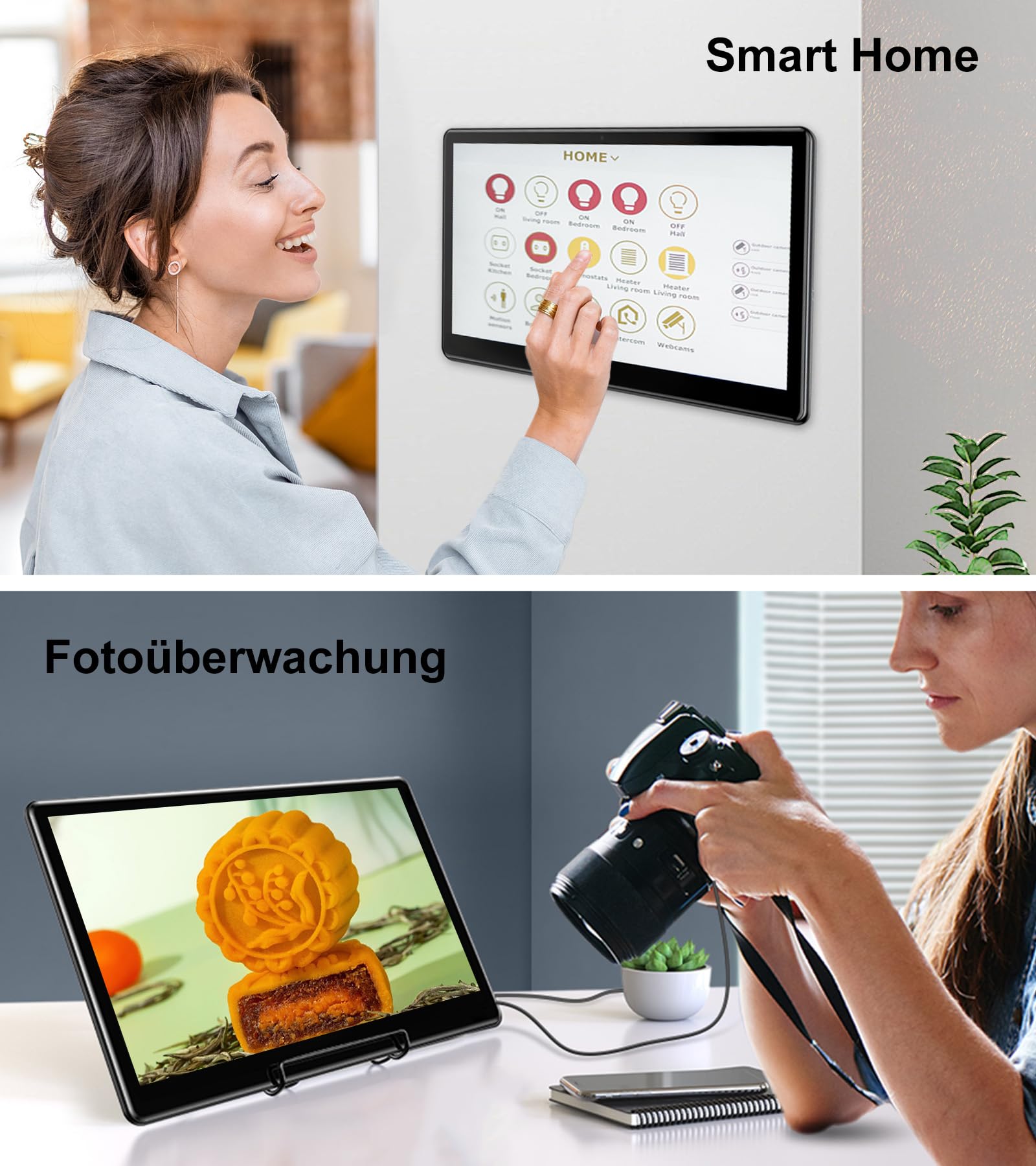 Monitor Touchscreen Portatile da 15,6 Pollici, Display FHD 1920×1080 IPS con HDMI, VGA, DVI, Supporto VESA, Monitor Touch Compatibile con Laptop, Smartphone, PC, PS5/4