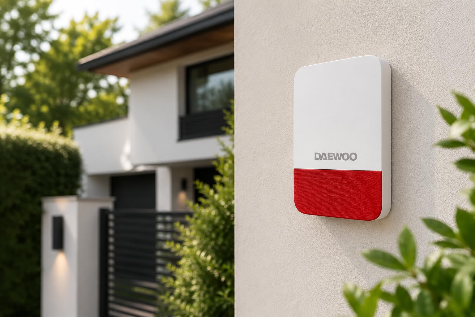 Daewoo Security Sirène Extérieure WOS305 – 110 DB Modulable, Batterie Li 5000 mAh, Compatible Solaire, Anti-Arrachement, Compatible Touch / Touch XL / Vigilia AM30x, Signal Lumineux, -20°C à +50°C