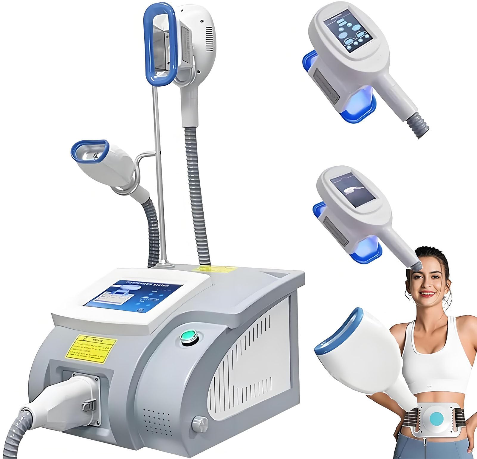 Máquina de Criolipólisis de Congelación de Grasa - Máquina Profesional de Adelgazamiento por Criolipólisis, Vacío + Vibración + Luz Azul