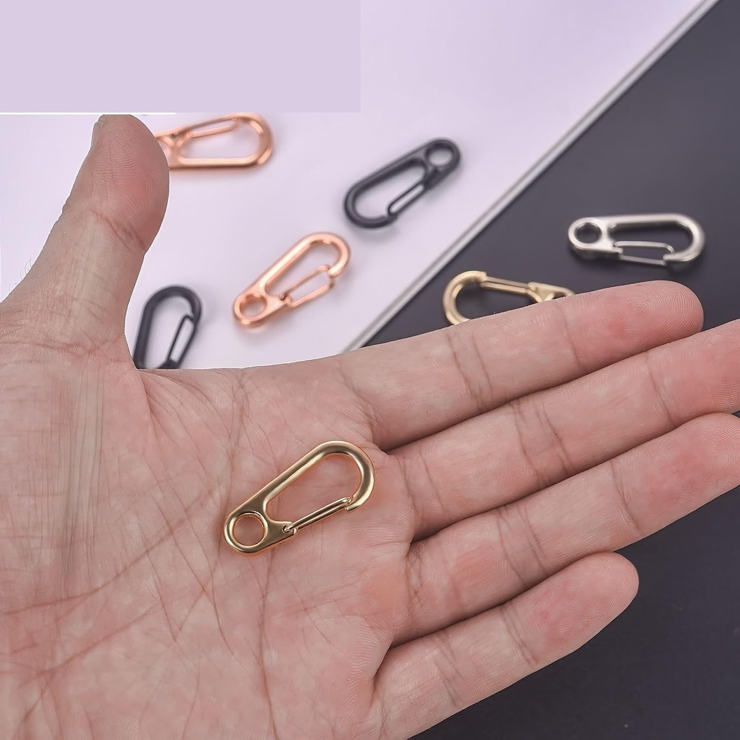 Snap Clips Snap Hooks 5/10/20pcs Lobster Clasp Buckle Keychian Mini s Outdoor Camping D-Ring Buckles Alloy Spring Keychains Clips(Light Gold,5PCS)