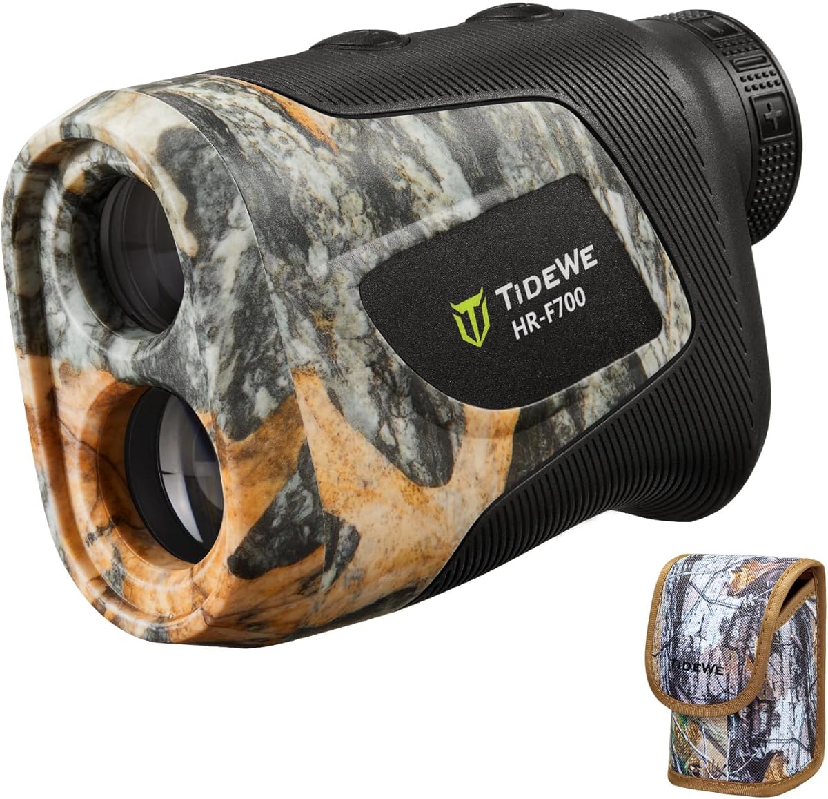 TIDEWE Hunting Rangefinder with Rechargeable Battery, 700/1000Y Camo Laser Range Finder 6X Magnification, Distance/Angle/Speed/Scan Multi Functional Water-Resistant Rangefinder with Case