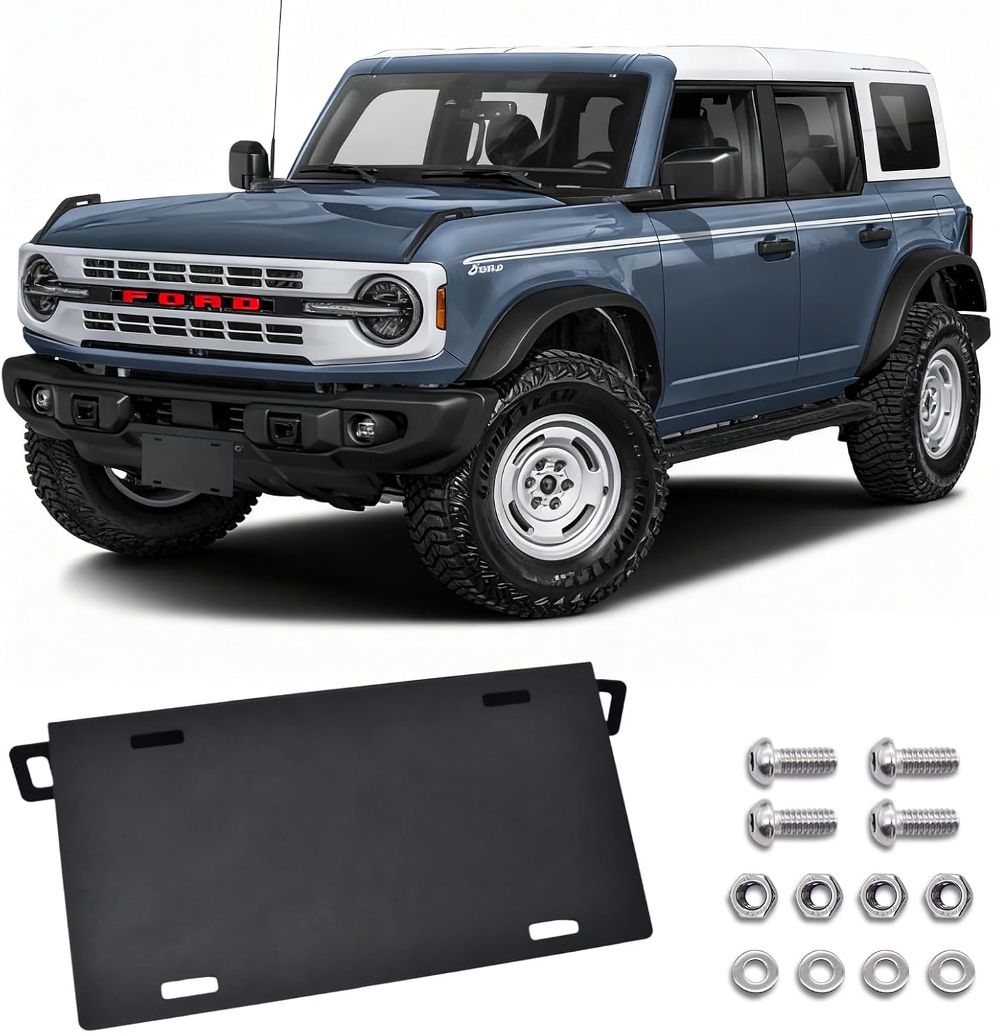 Front License Plate Frame for Ford F150 2024-2026 Licence Plate Holder fits Perfectly with Curvature of Front Bumper Ram License Plate Frame Replace RL3Z-17A385-BA