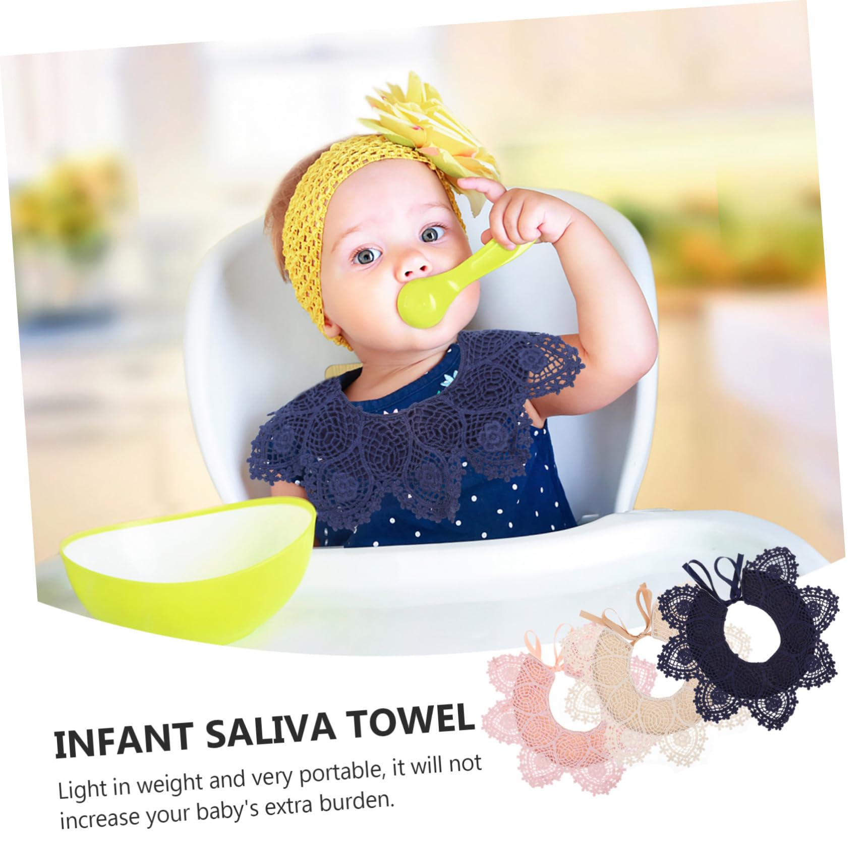 3 Baberos Bandana de Algodón para Ñiño Niña, Absorbentes y Transpirables