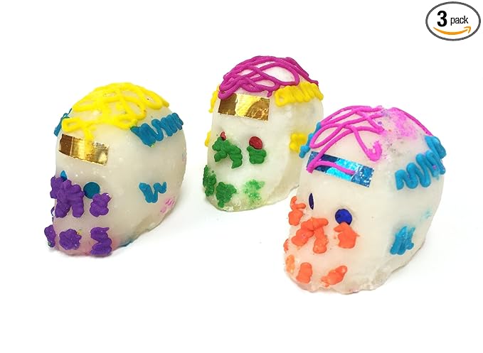 Real Mexican Decorative Sugar Skulls Medium Size (Pack of 3)
