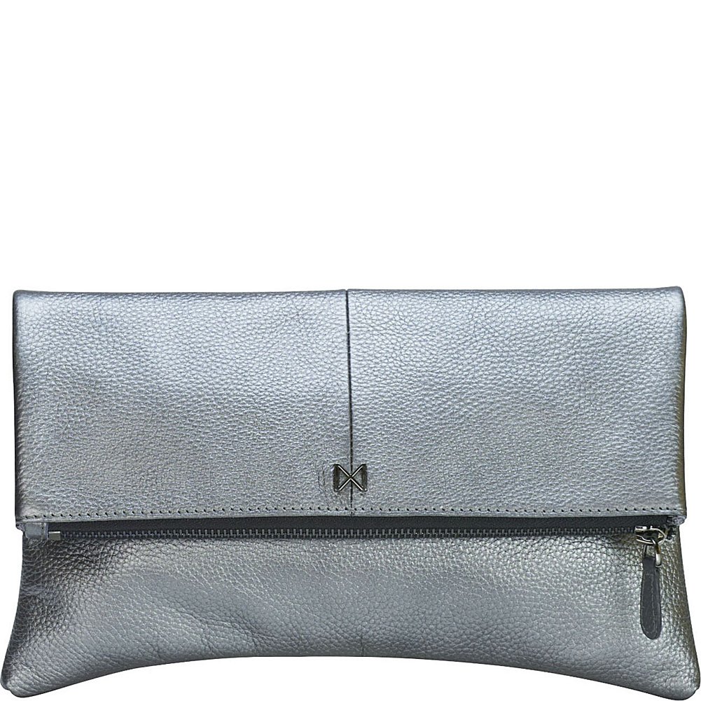 ESOTERIC Pebble Leather Pop of Color Foldover-Style Clutch