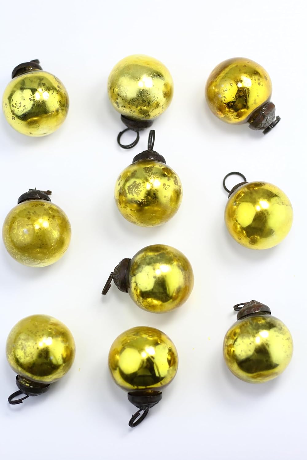 Antique Mercury Glass Ornaments (Round Gold) Home & Kitchen