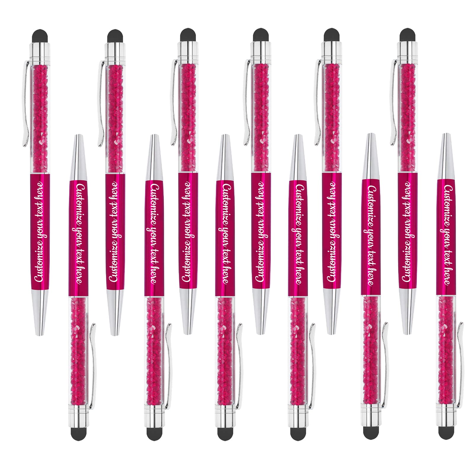 Up to 300 Ballpoint Pens, Crystal Crushed Diamond Couple Signature Pens, Personalized Ballpoint Pens with Stylus for Girls, Ladies, Birthday, Anniversary, Graduation, Crystal Ballpoint Pens - 156PC