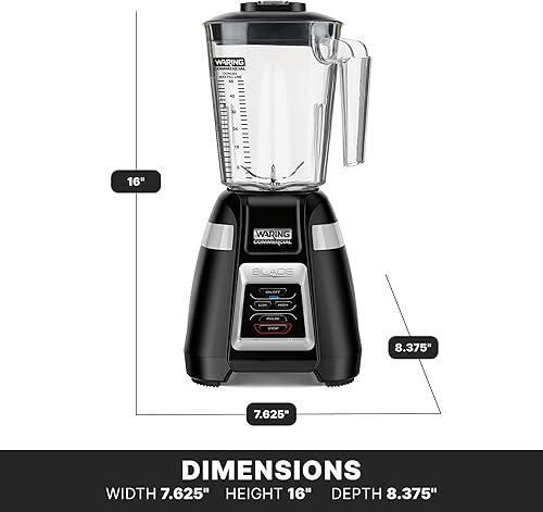 Miniatura 6 de Waring Licuadora comercial BB320 Blade 1 HP, controles de interruptor de palanca con función de pulso, contenedor apilable de copoliéster sin BPA de